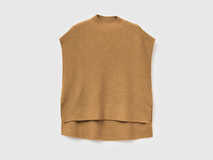 Gilet lupetto in misto lana