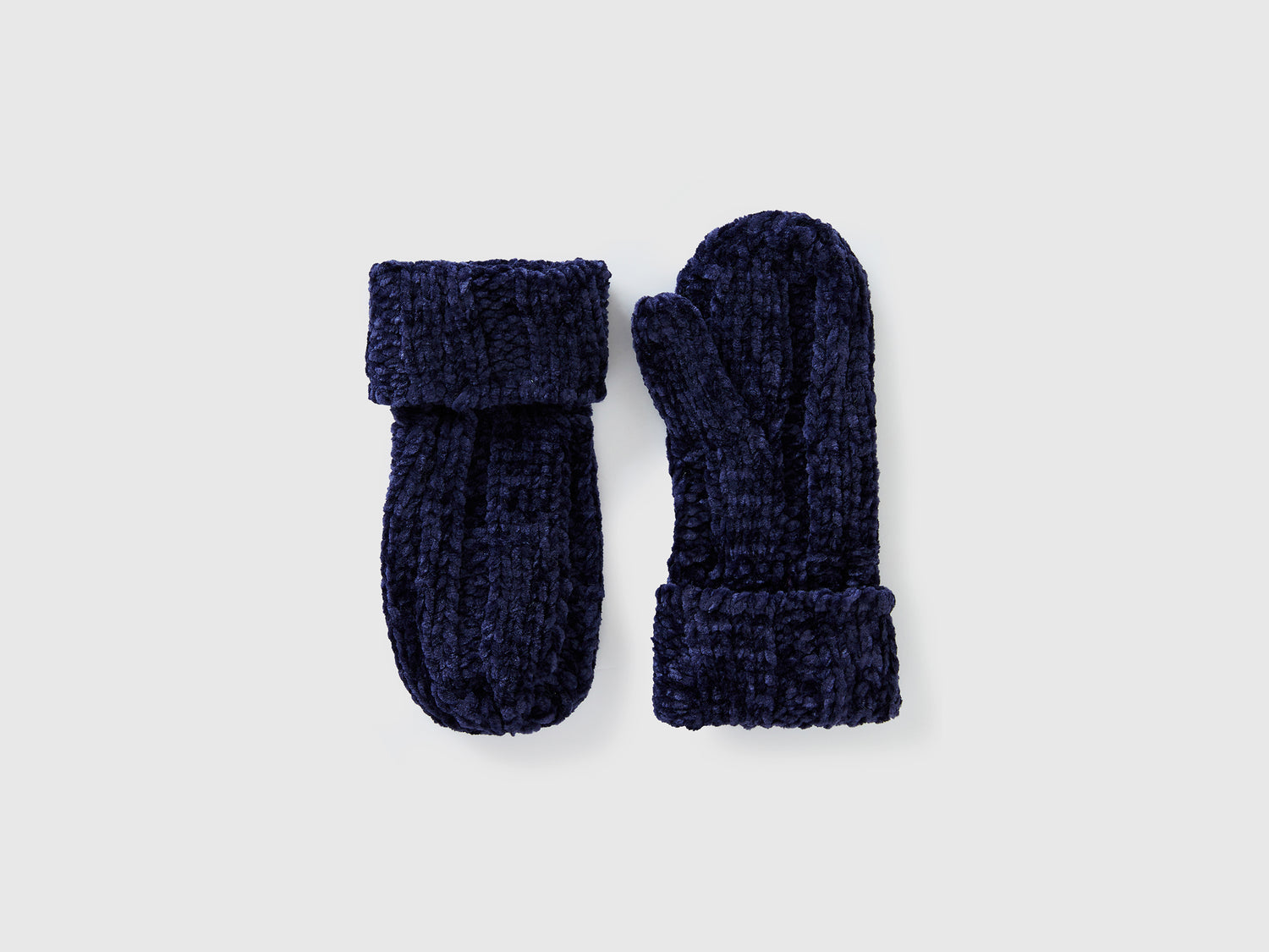 Guanti in ciniglia da bimbo blu scuro | Benetton Outlet