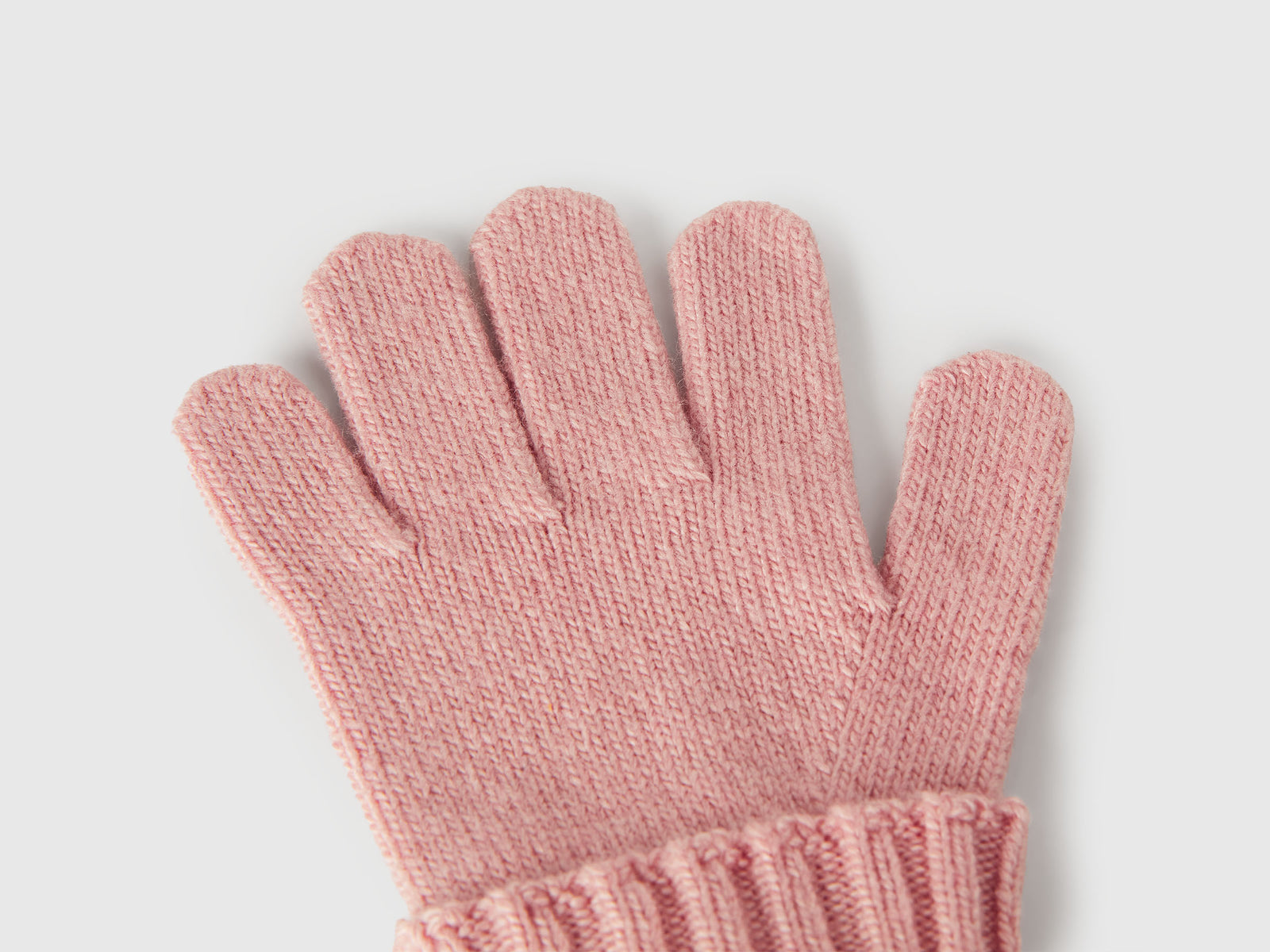Guanti in misto lana e viscosa da bimbo rosa tenue 2 | Benetton Outlet