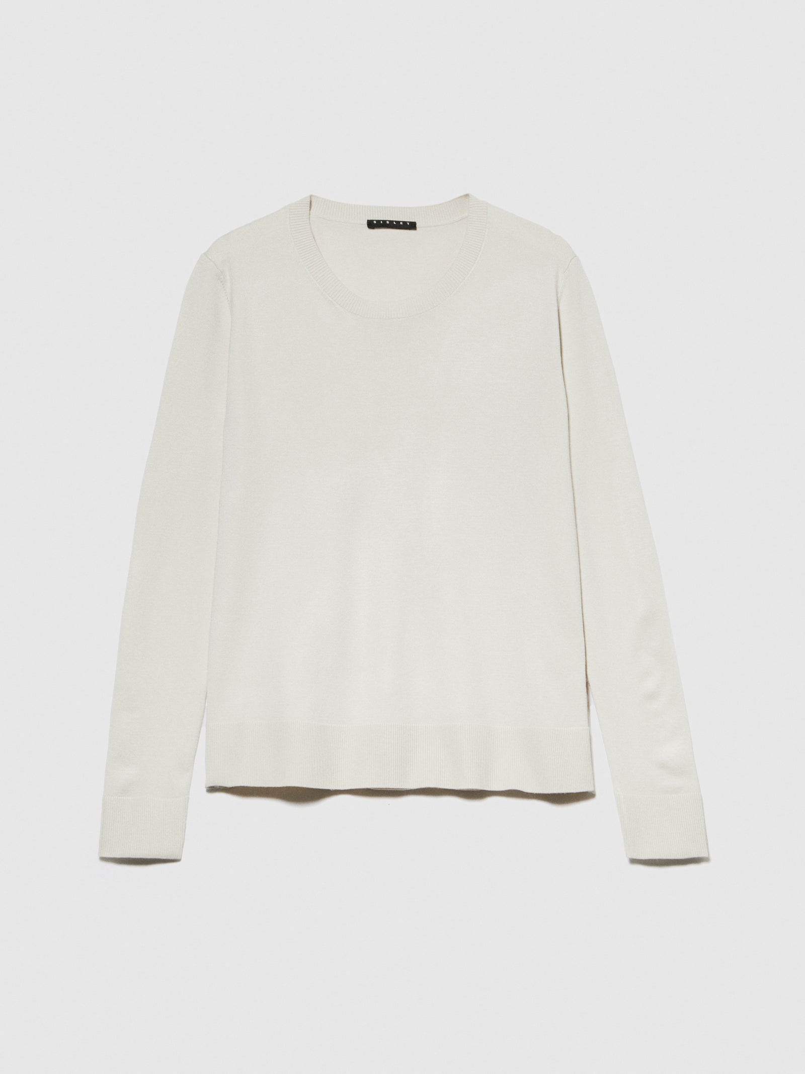 Maglia girocollo da donna bianco panna | Sisley Outlet