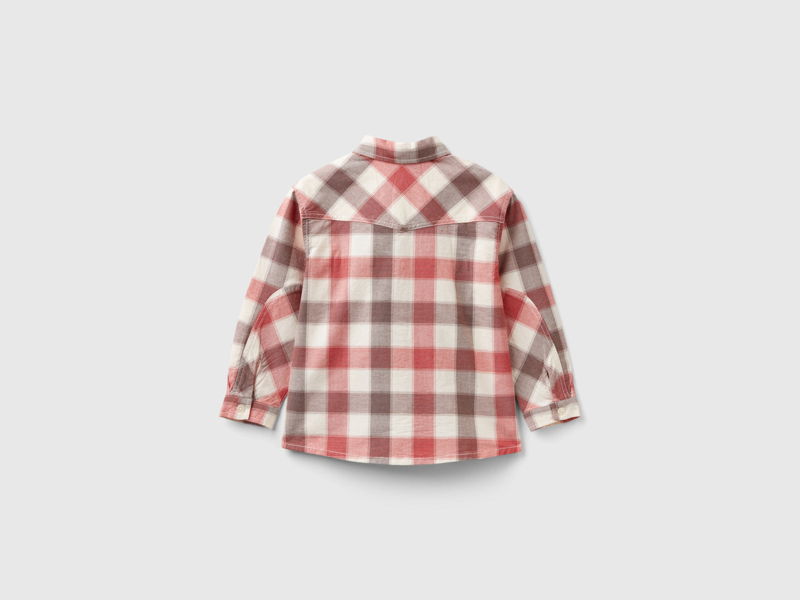 Camicia a quadri in cotone stretch da bimbo multi-color 2 | Benetton Outlet