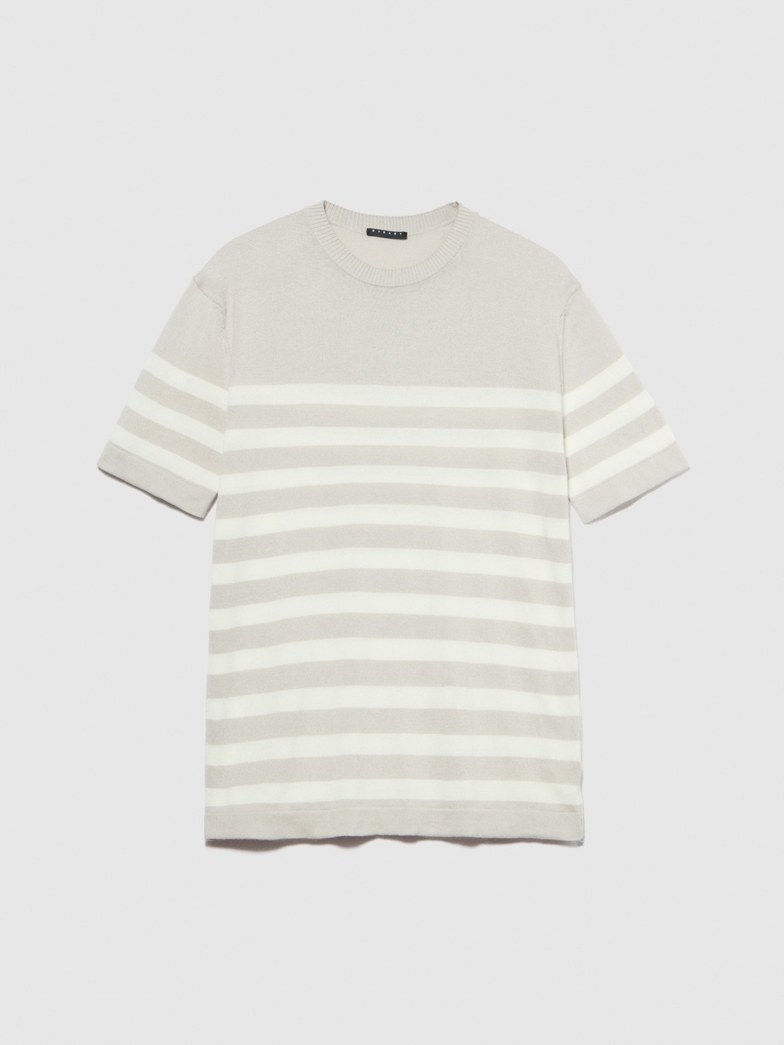 T-shirt in maglia a righe da uomo beige | Sisley Outlet