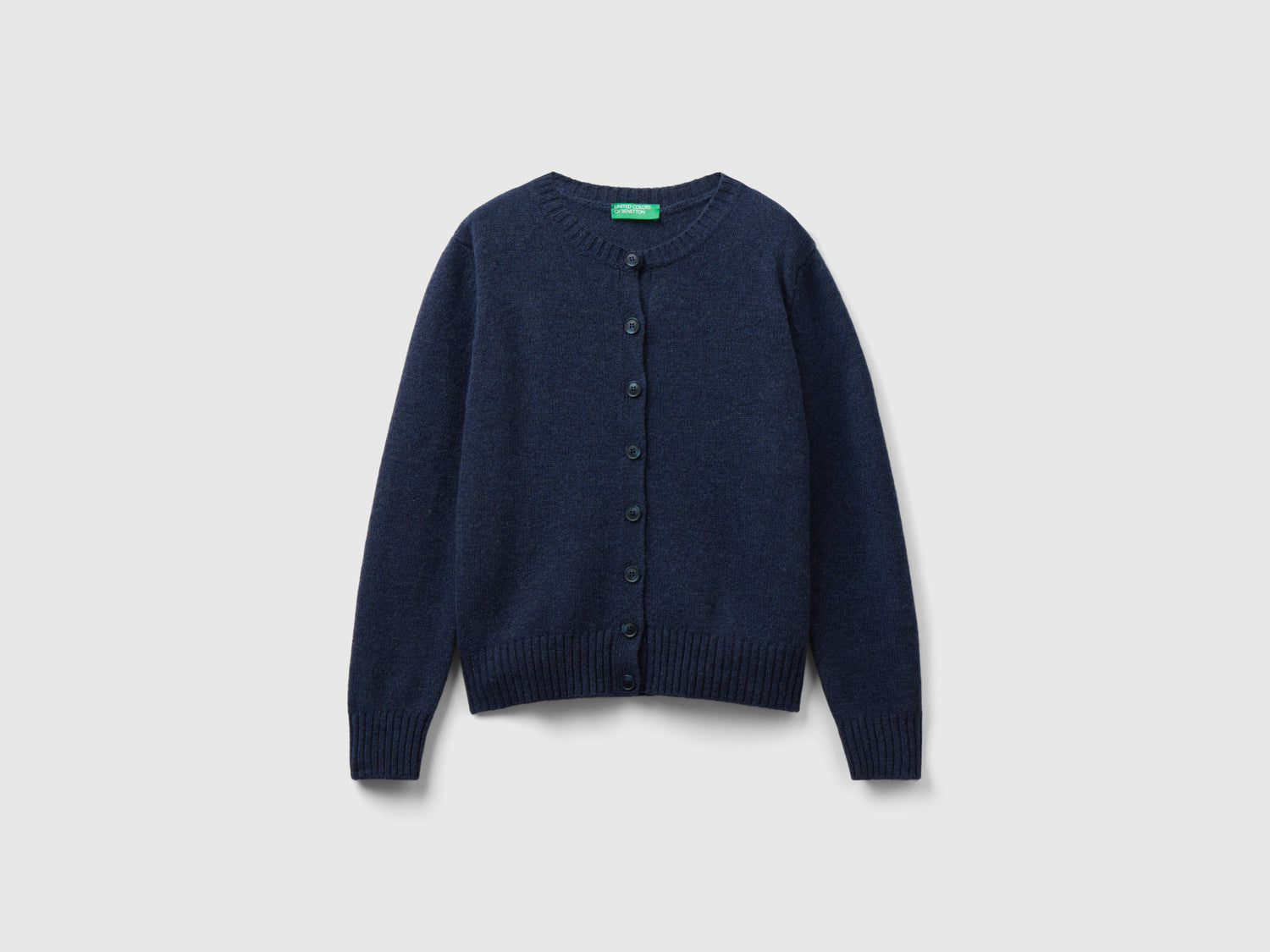 Cardigan in pura lana Shetland da donna blu | Benetton Outlet