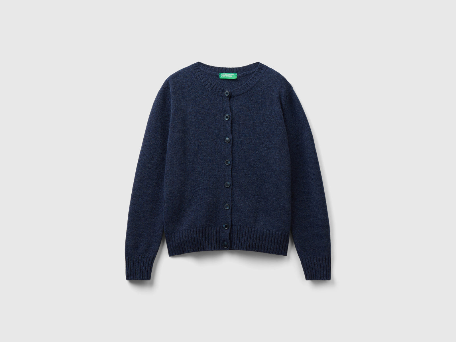 Cardigan in pura lana Shetland da donna blu | Benetton Outlet