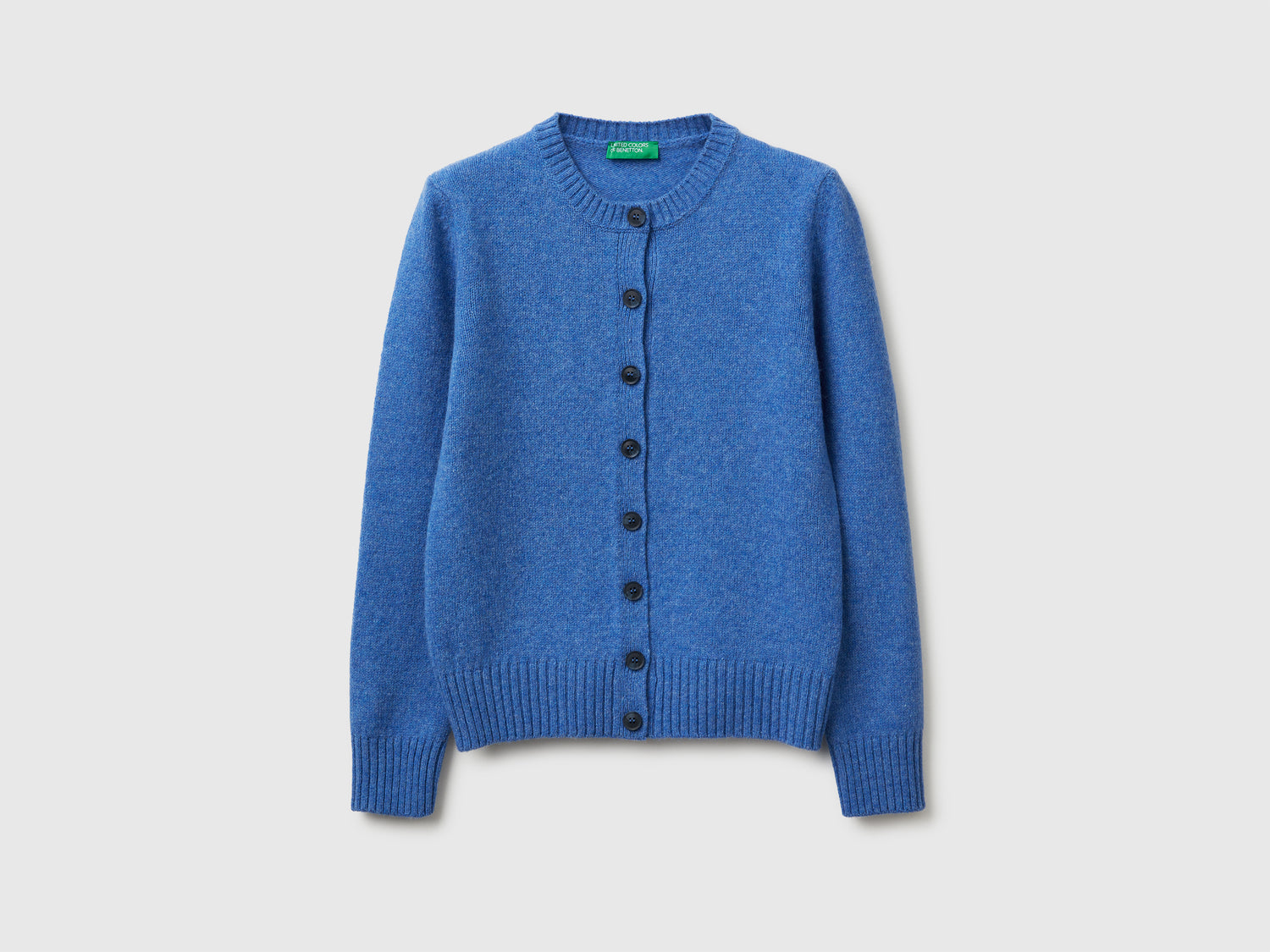 Cardigan in pura lana Shetland da donna azzurro | Benetton Outlet