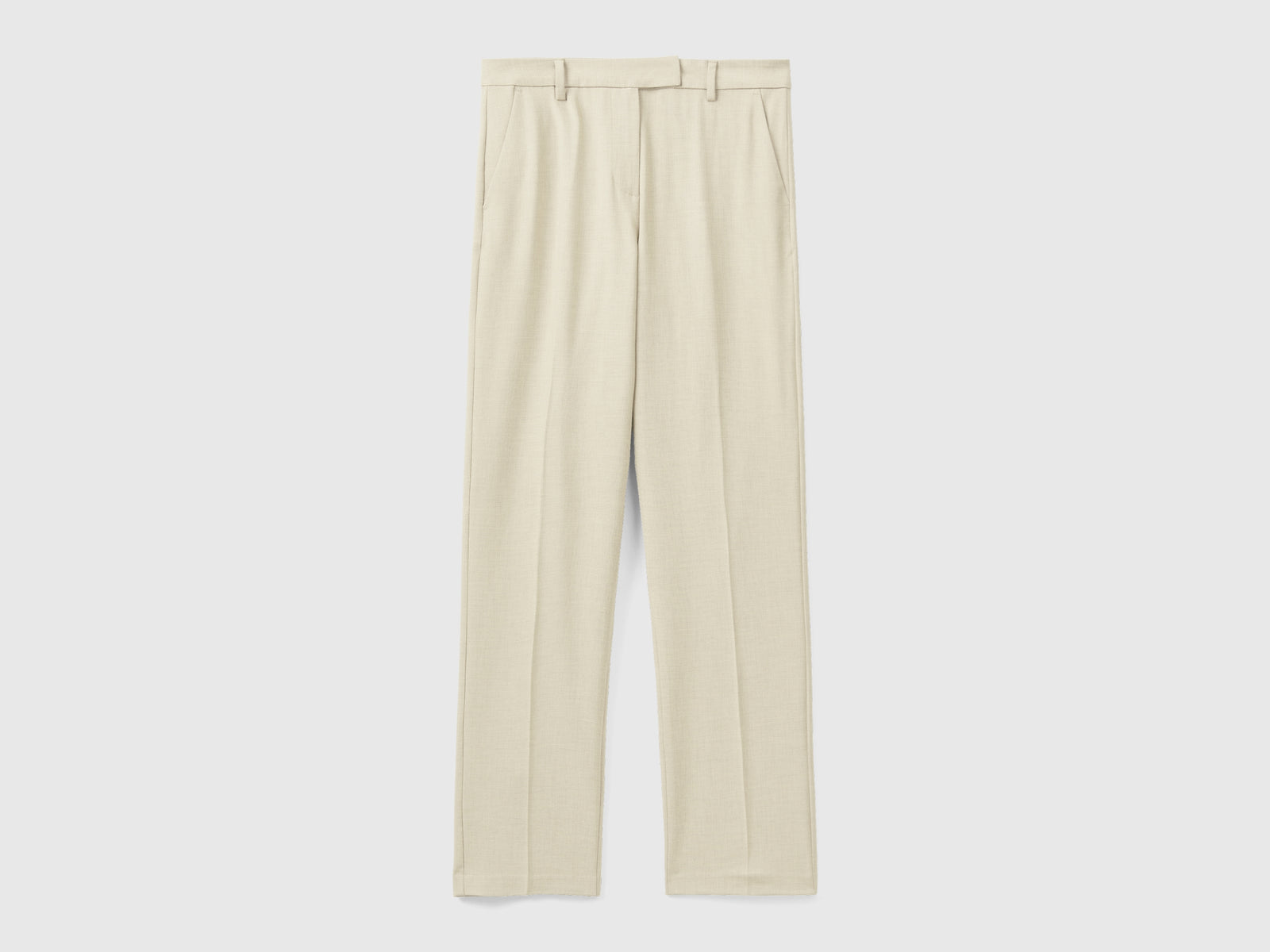 Pantaloni fluidi regular fit da donna beige | Benetton Outlet