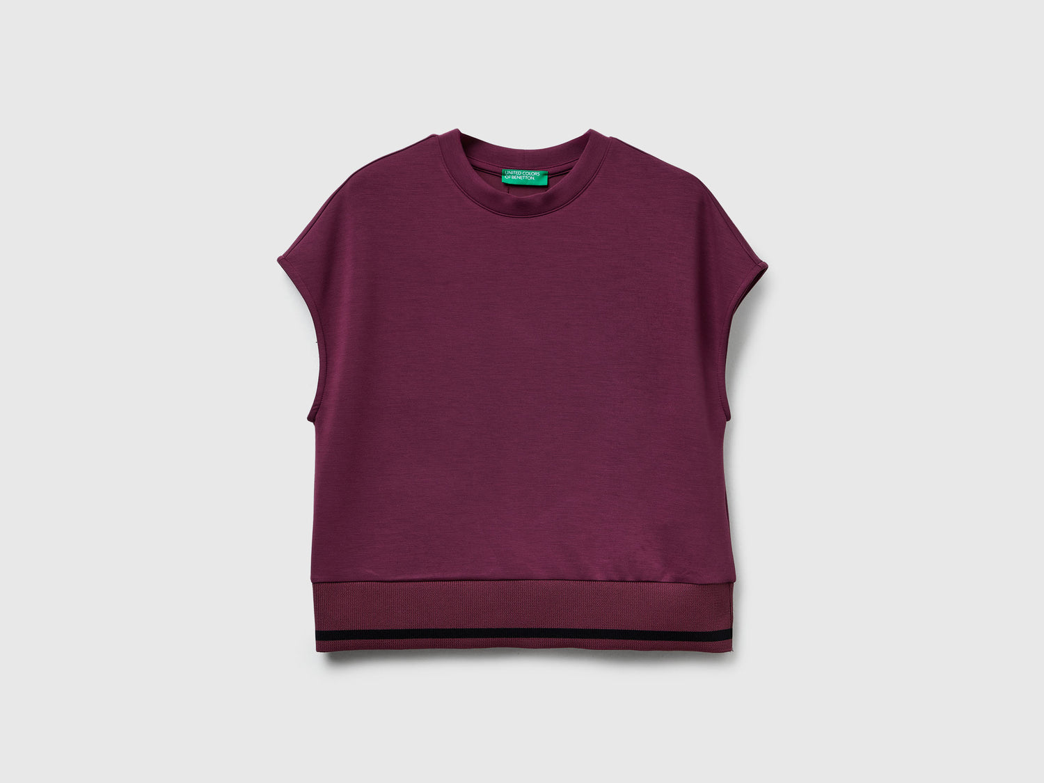 Maglia smanicata in Modal stretch da donna prugna | Benetton Outlet