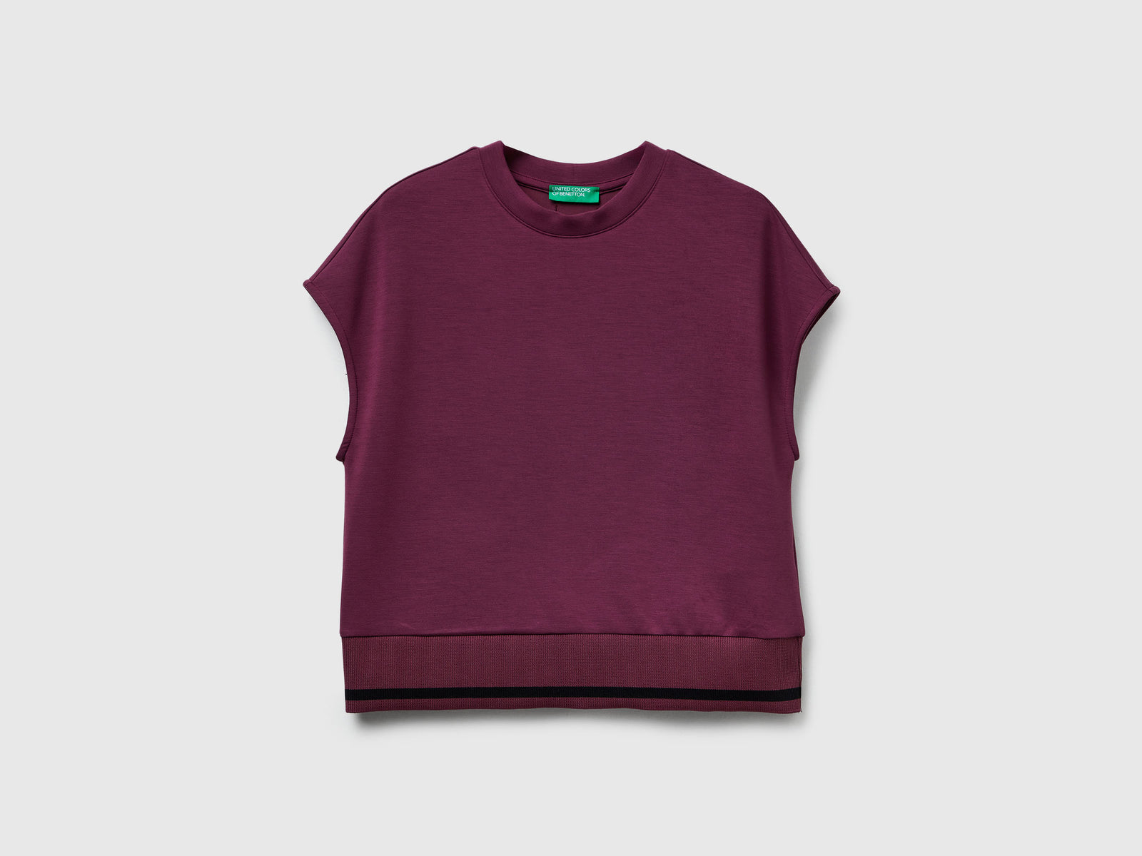 Maglia smanicata in Modal stretch da donna prugna | Benetton Outlet
