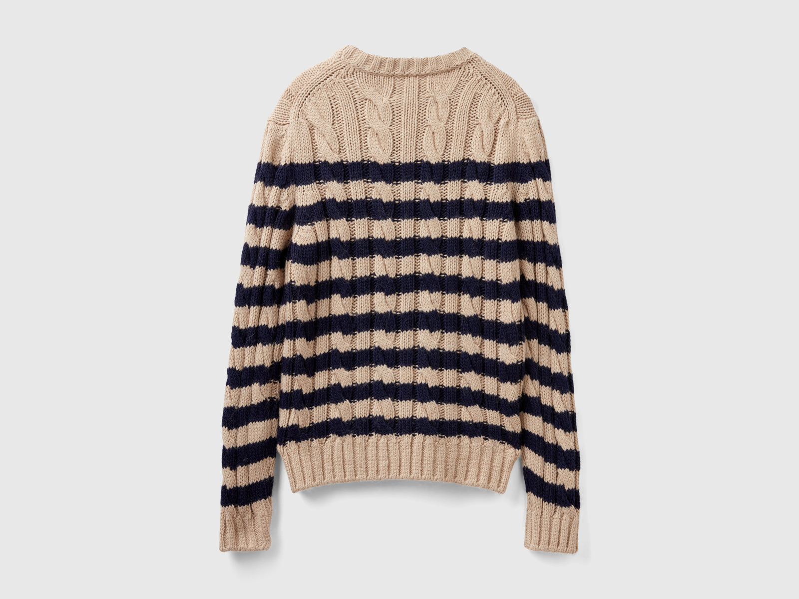 Maglione a righe in misto lana e alpaca da uomo blu scuro 2 | Benetton Outlet