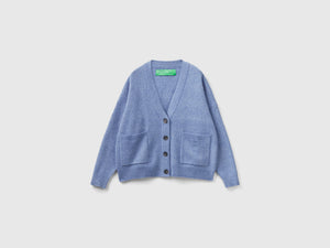 Cardigan over in filato riciclato