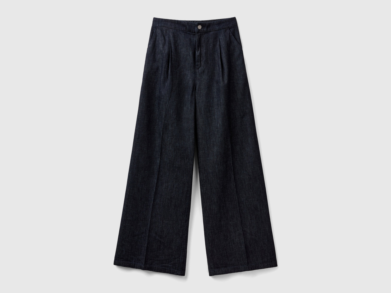 Pantaloni in denim wide fit da donna nero | Benetton Outlet