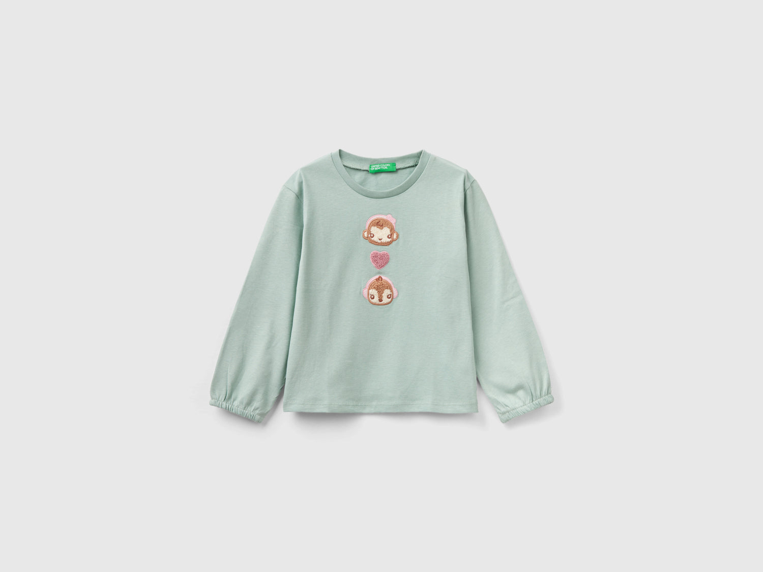 T-shirt in caldo cotone da bimba azzurro | Benetton Outlet