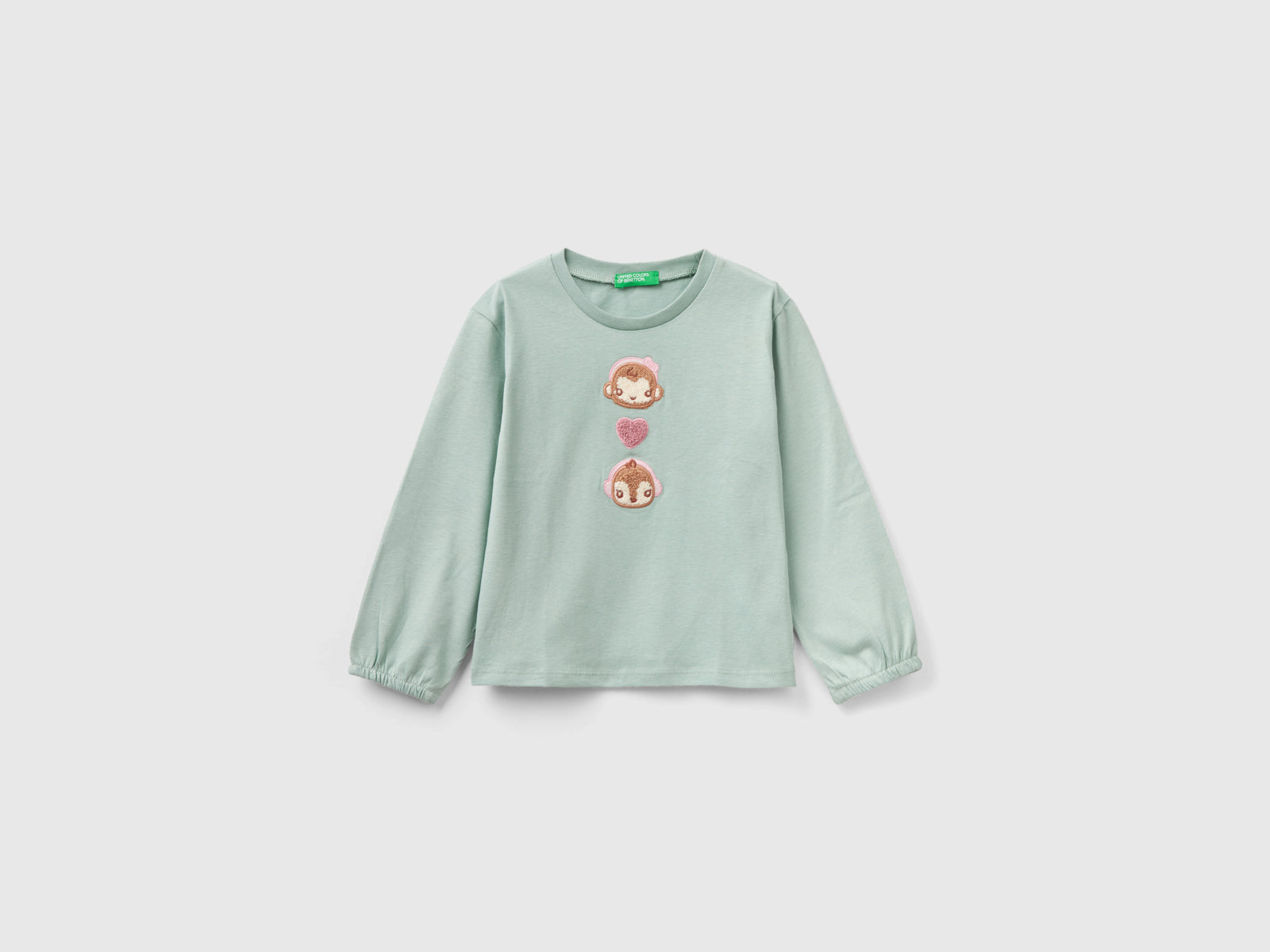 T-shirt in caldo cotone da bimba azzurro | Benetton Outlet