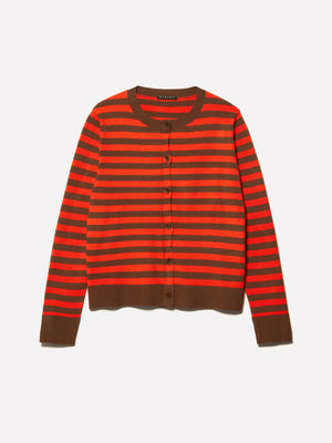 Cardigan a righe arancioni e