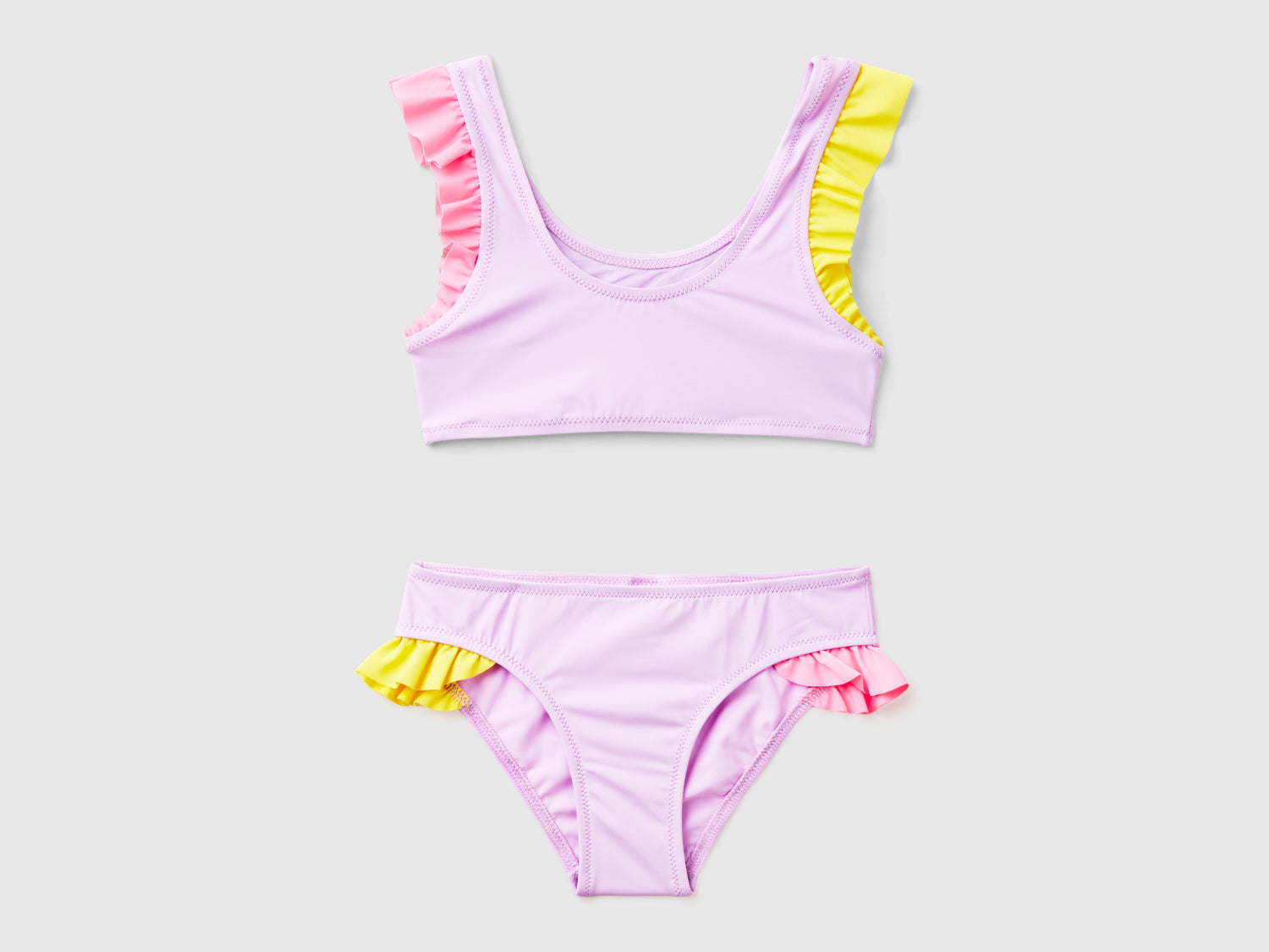 Bikini mare con volant in ECONYL® da bambina lilla | Benetton Outlet