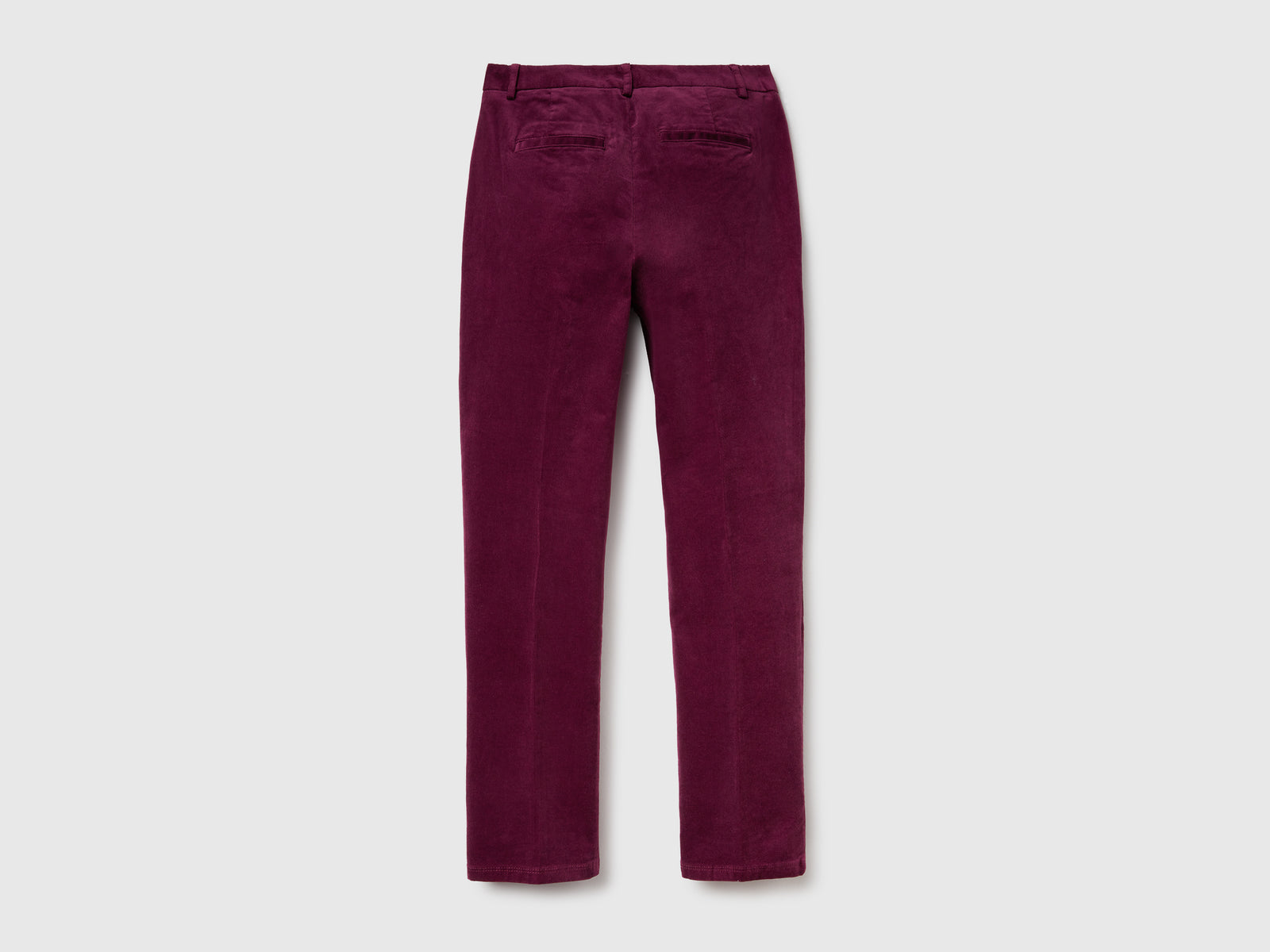 Chino in velluto elasticizzato da donna prugna 2 | Benetton Outlet