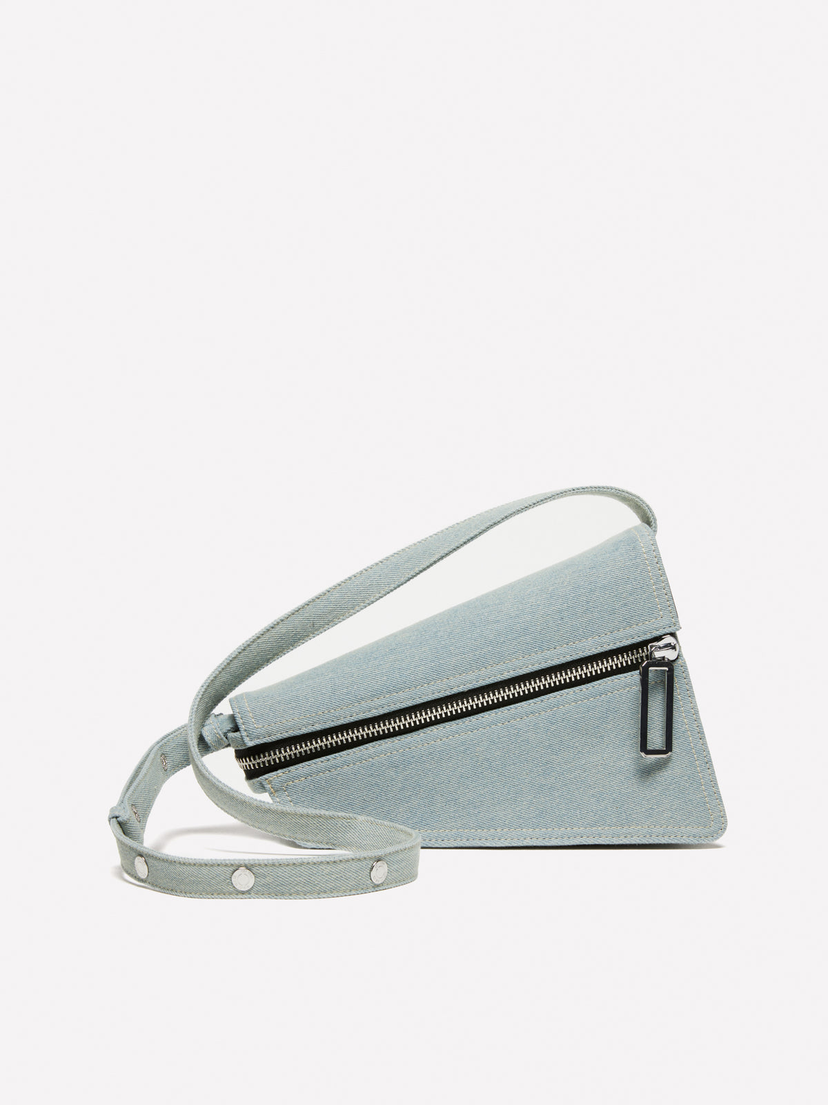 Borsa asimmetrica in denim con tracolla