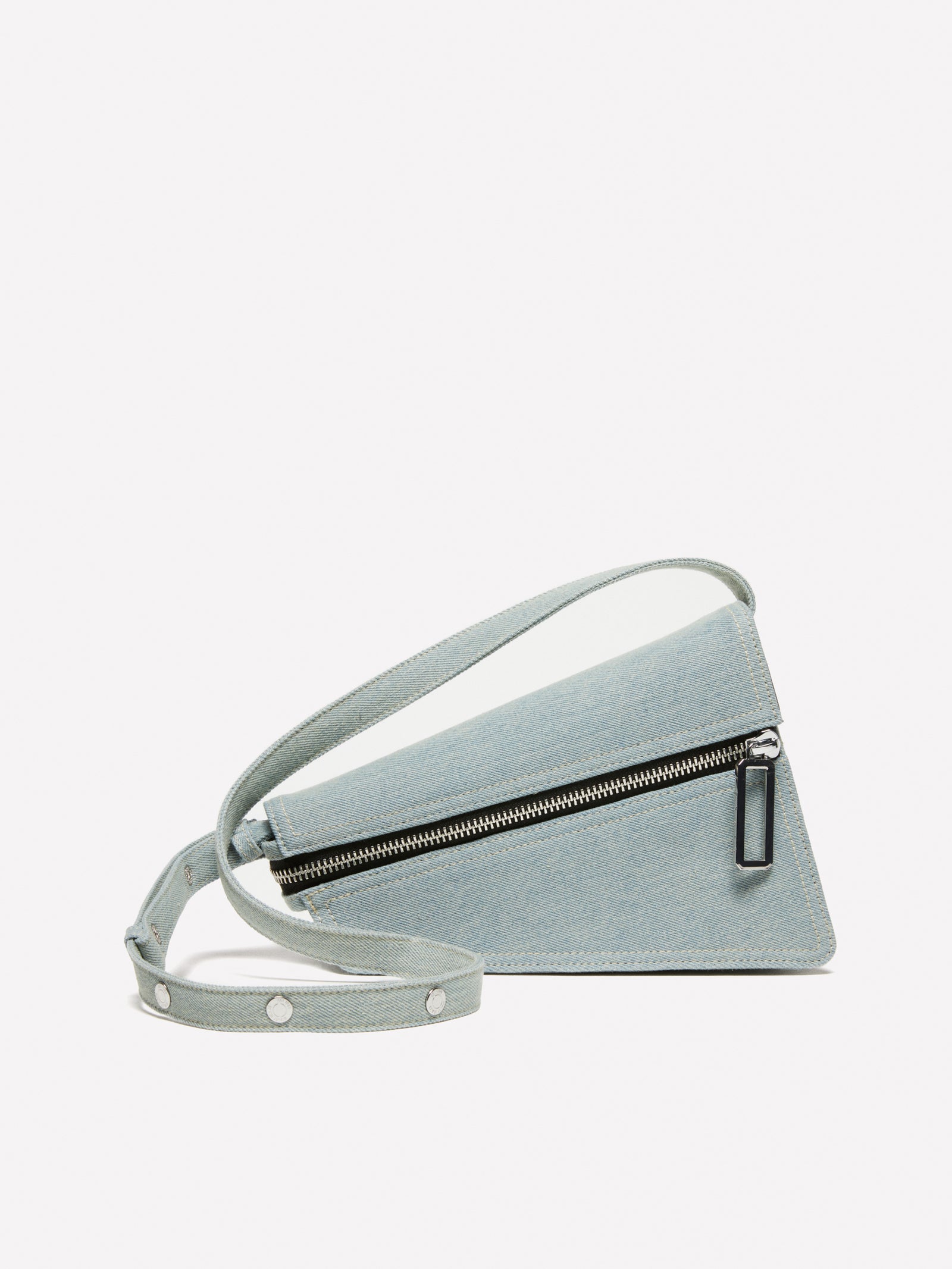 Borsa asimmetrica in denim con tracolla da donna azzurro | Sisley Outlet