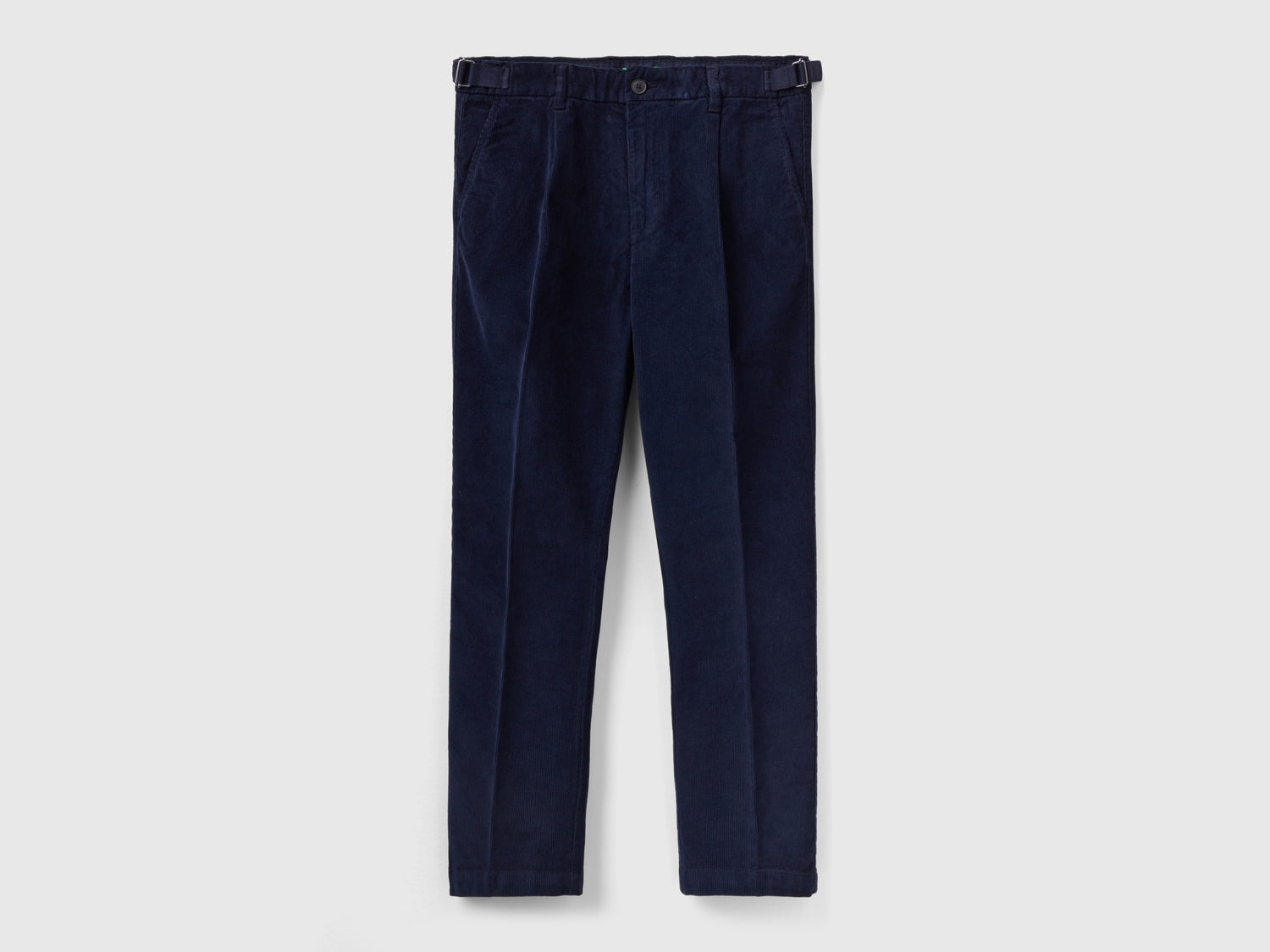 Chino slim fit in velluto a costine da uomo blu scuro | Benetton Outlet