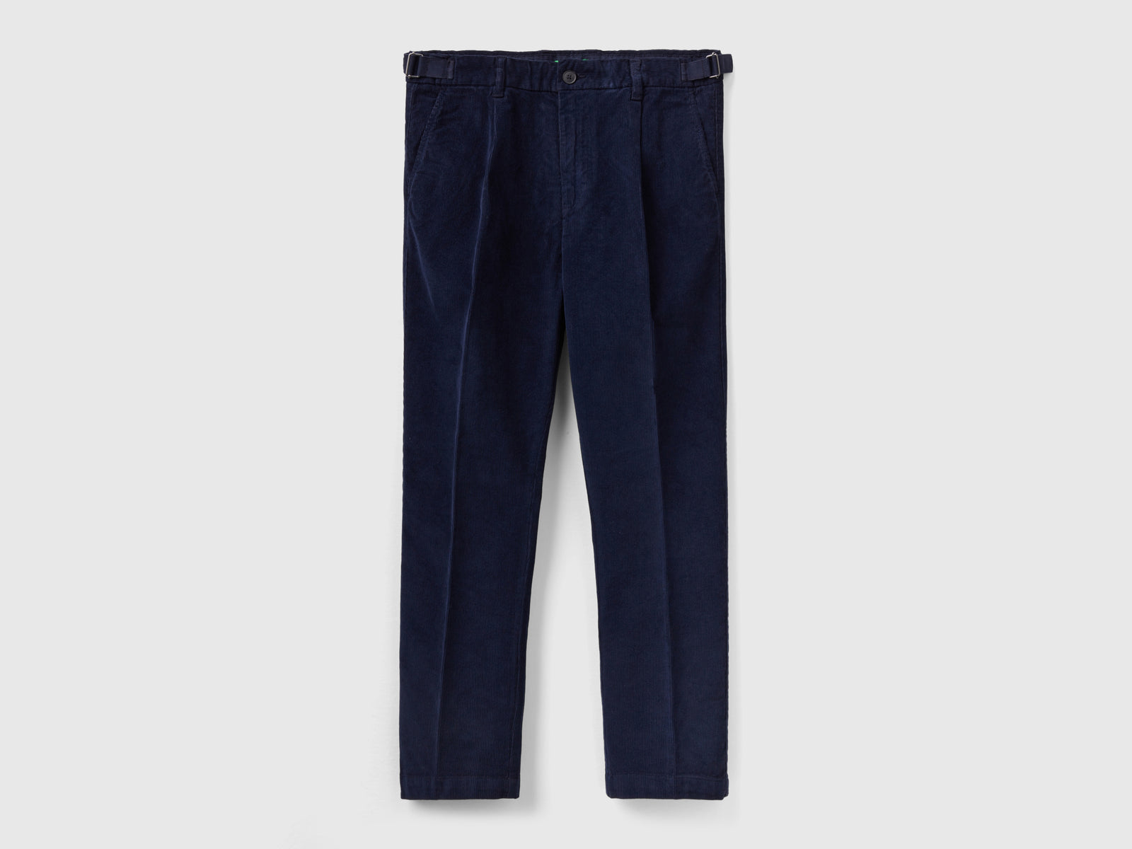 Chino slim fit in velluto a costine da uomo blu scuro | Benetton Outlet