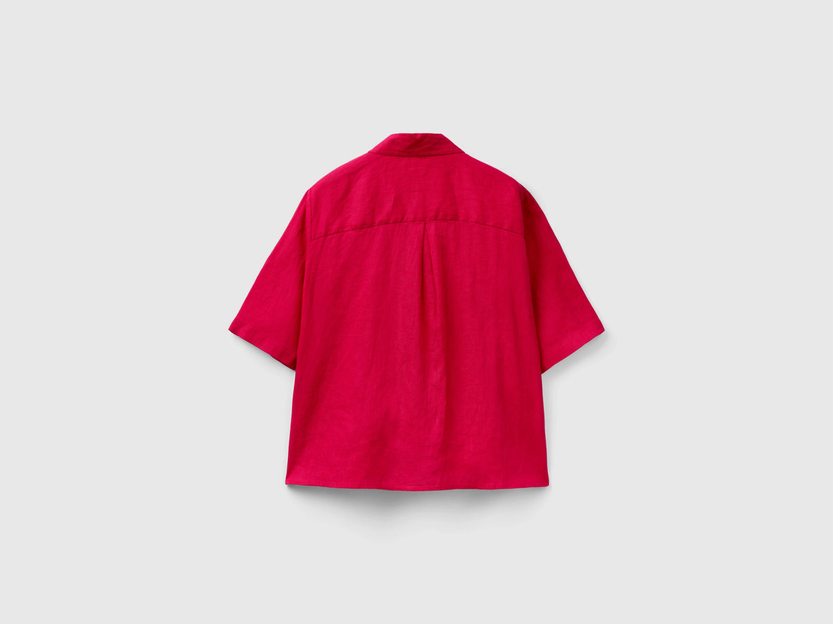 Camicia corta in puro lino