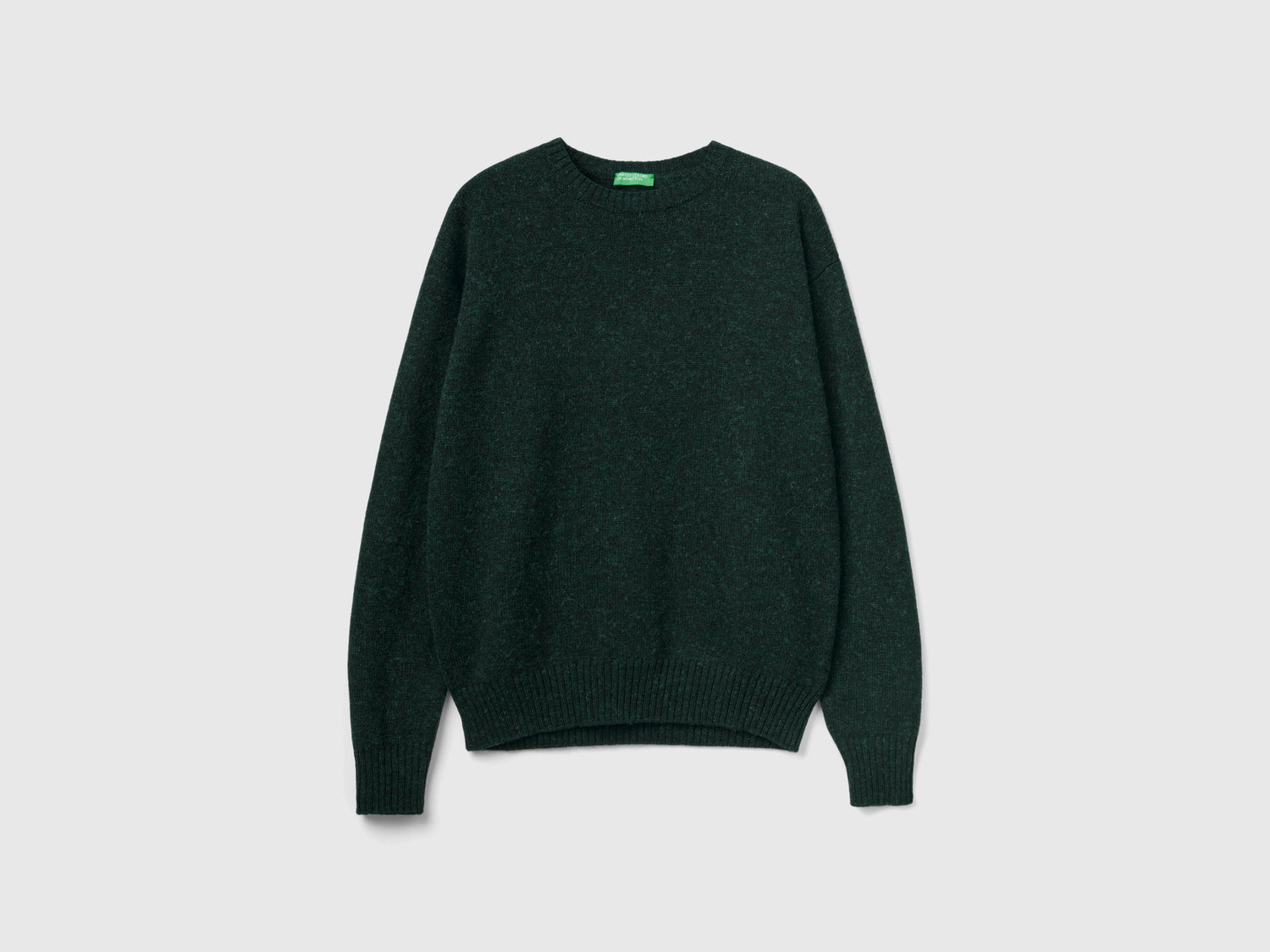 Maglia girocollo in pura lana Shetland da uomo blu scuro | Benetton Outlet