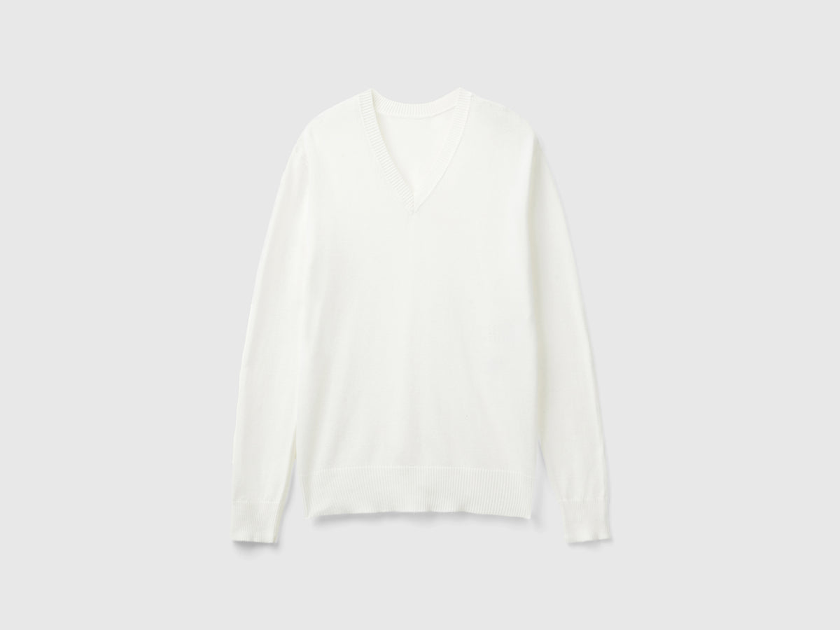 Maglia scollo a V in misto Modal