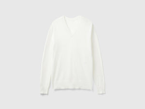 Maglia scollo a V in misto Modal