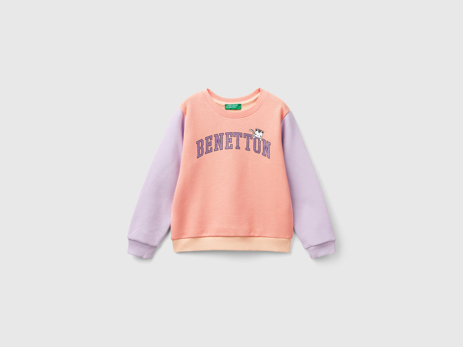 100% organic cotton sweatshirt with logo da bimba multi-color | Benetton Outlet