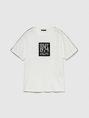 T-shirt con inserto a contrasto