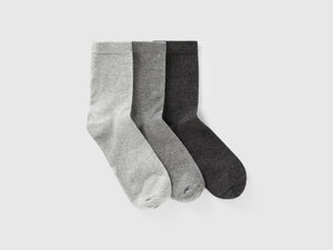 Tre paia di calzini lunghi in cotone stretch
