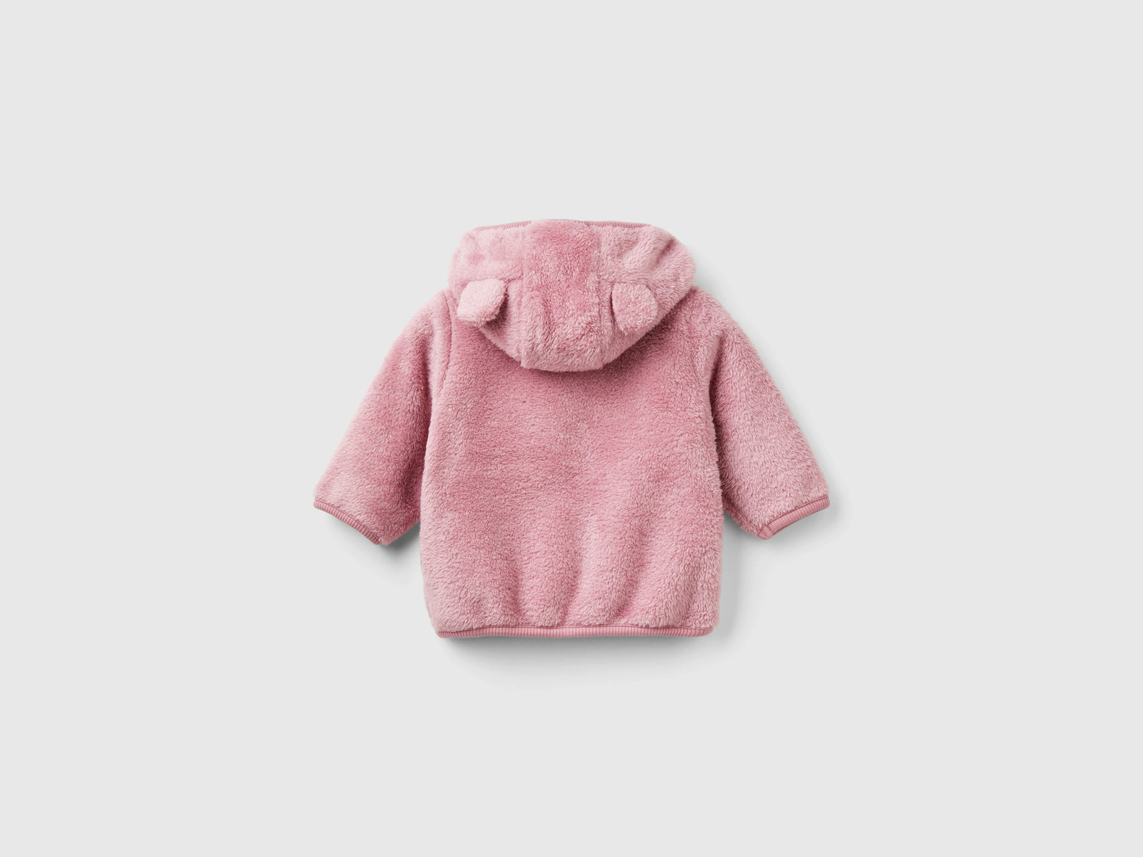 Felpa in pelliccetta sintetica con zip da neonato malva 2 | Benetton Outlet