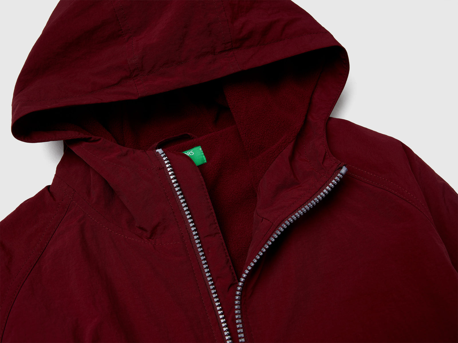 Giubbino in nylon con cappuccio da bambino bordeaux 3 | Benetton Outlet