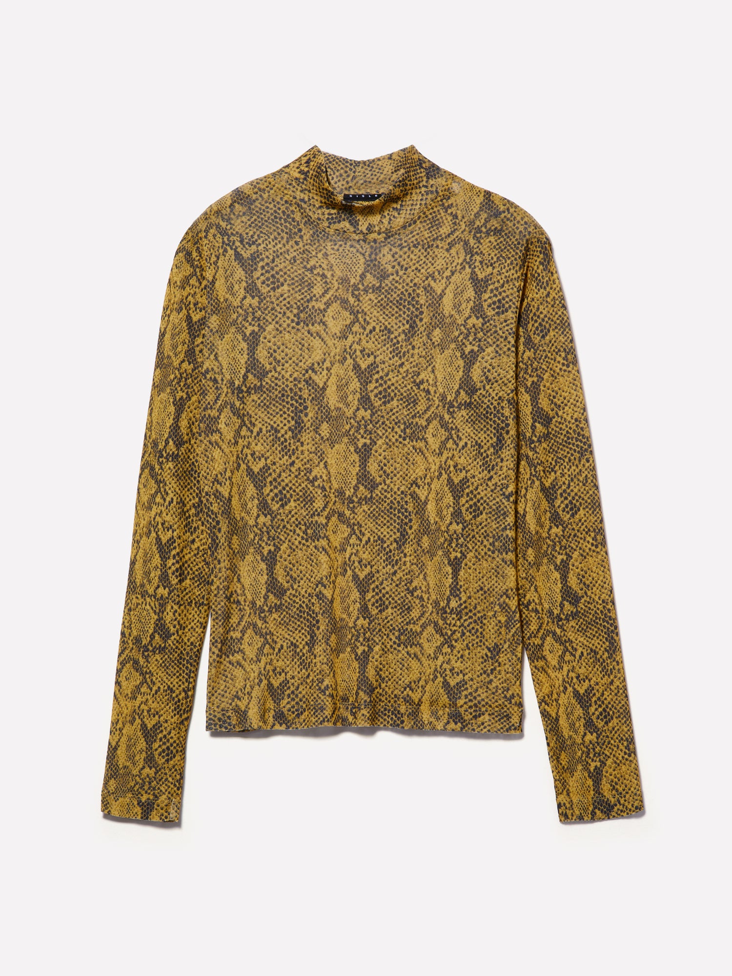 T-shirt lupetto stampata da donna senape | Sisley Outlet