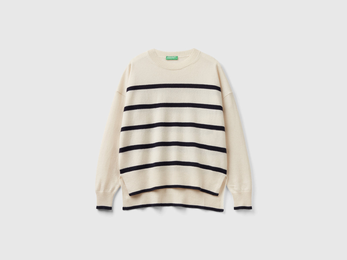 Maglia con righe in puro cashmere