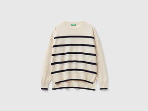 Maglia con righe in puro cashmere