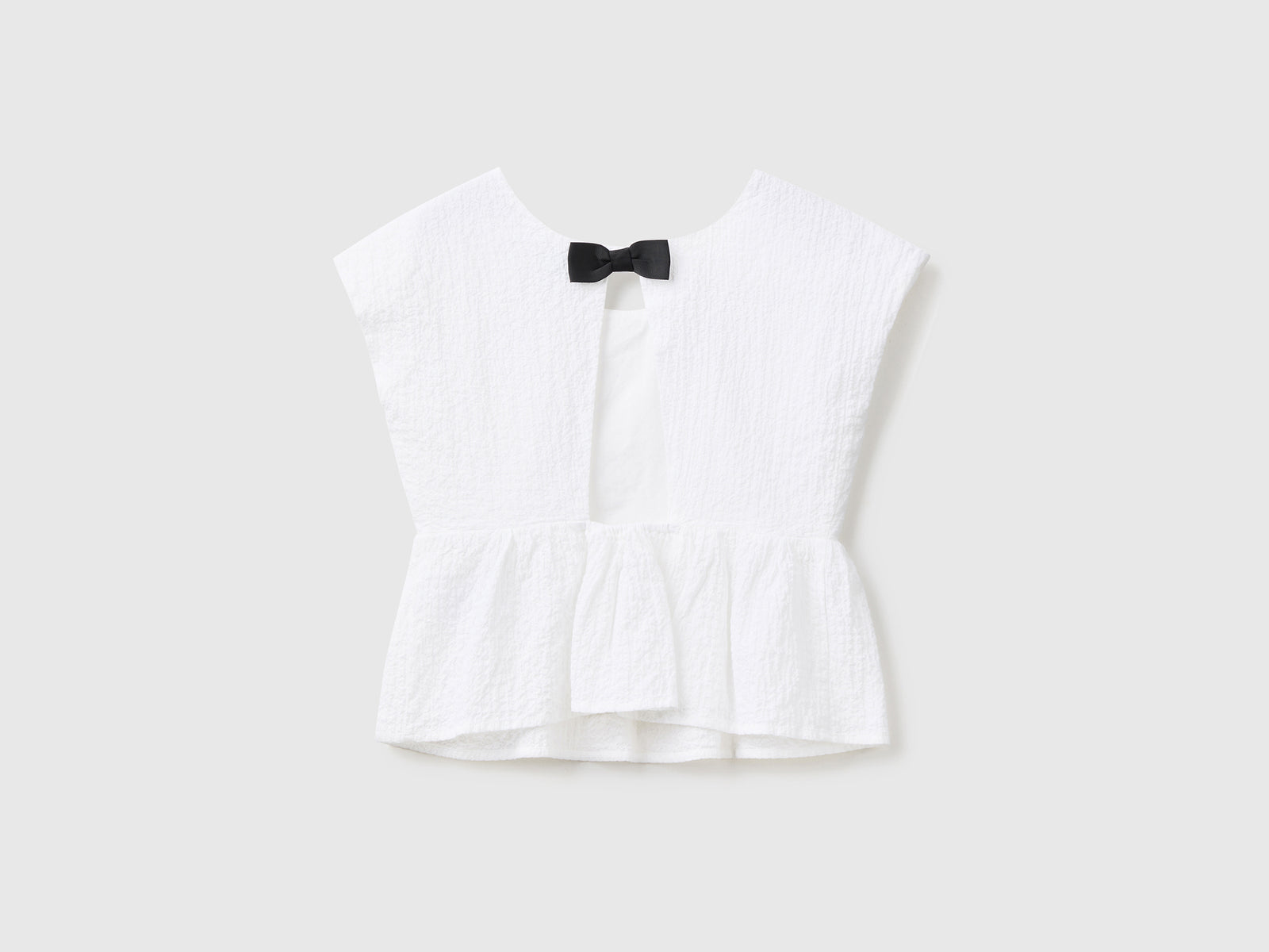 Camicetta foderata in puro cotone leggero da bambina bianco 2 | Benetton Outlet