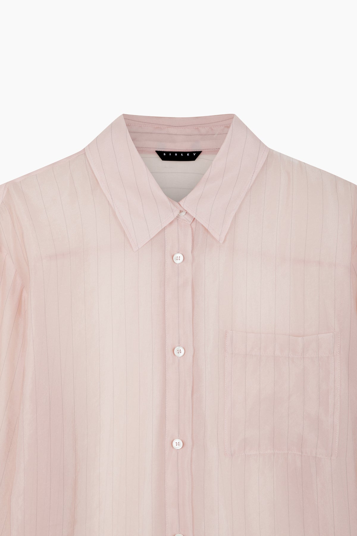 Camicia rosa semi trasparente