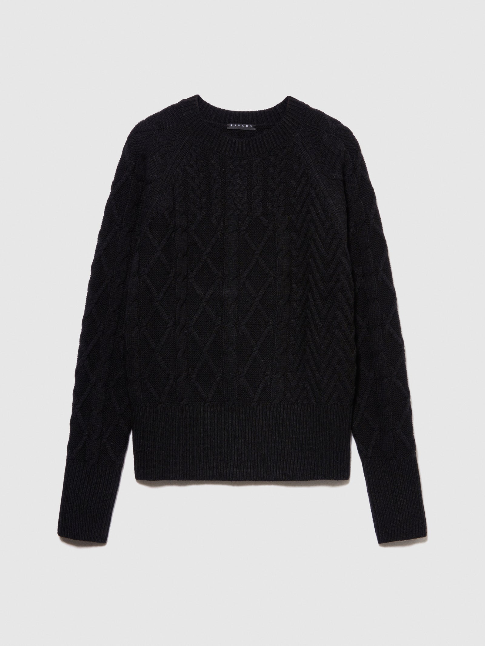 Maglia con trecce da donna nero | Sisley Outlet
