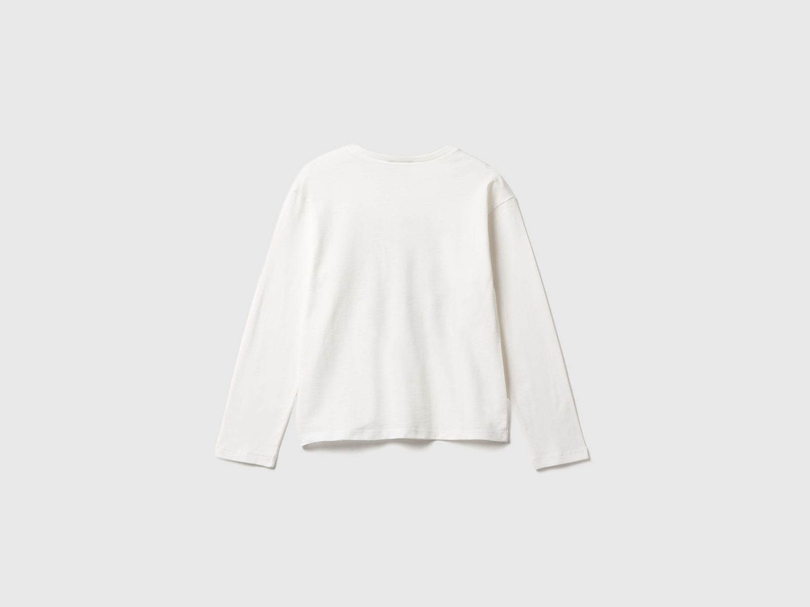 T-shirt con stampa da bambina bianco panna 2 | Benetton Outlet