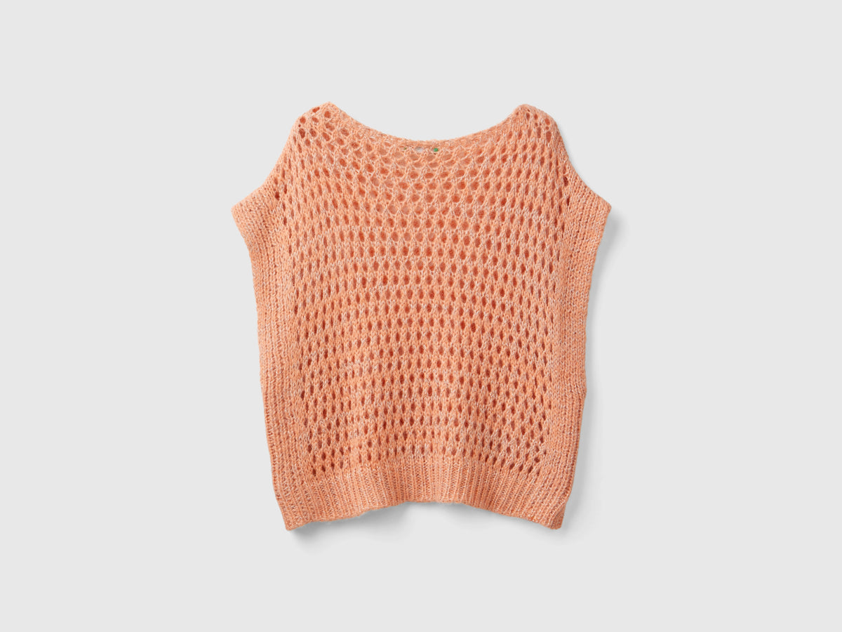 Gilet a rete con lurex