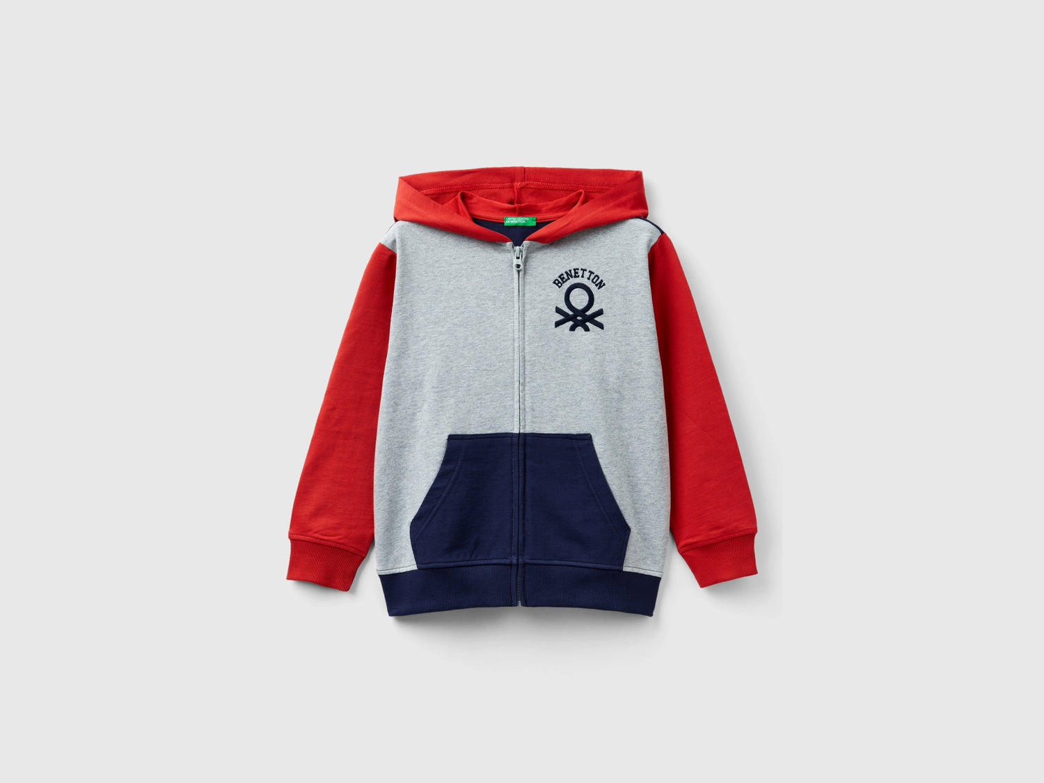 Felpa con zip e cappuccio da bambino multi-color | Benetton Outlet