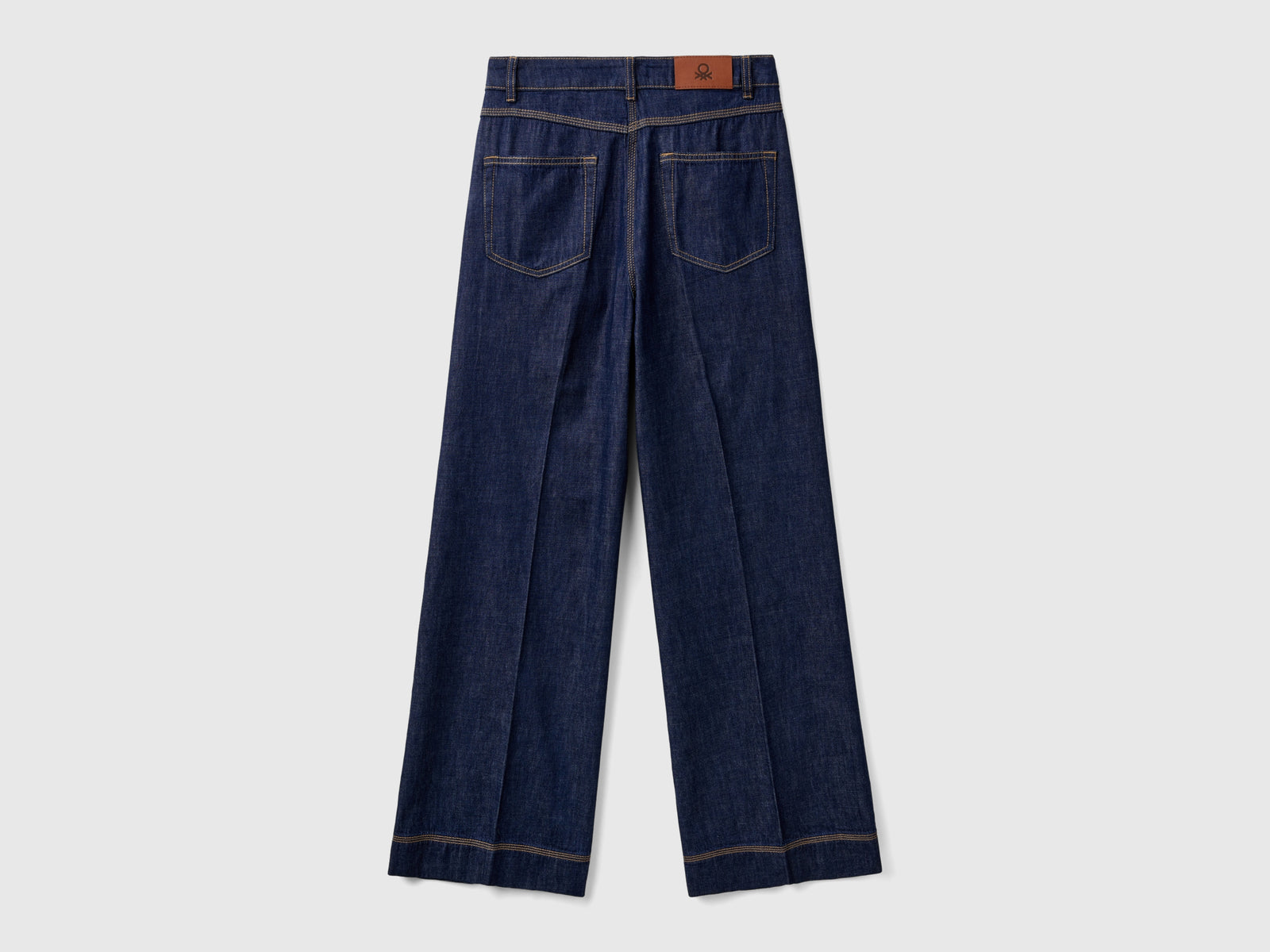 Pantaloni jeans con gamba ampia da donna blu scuro 2 | Benetton Outlet