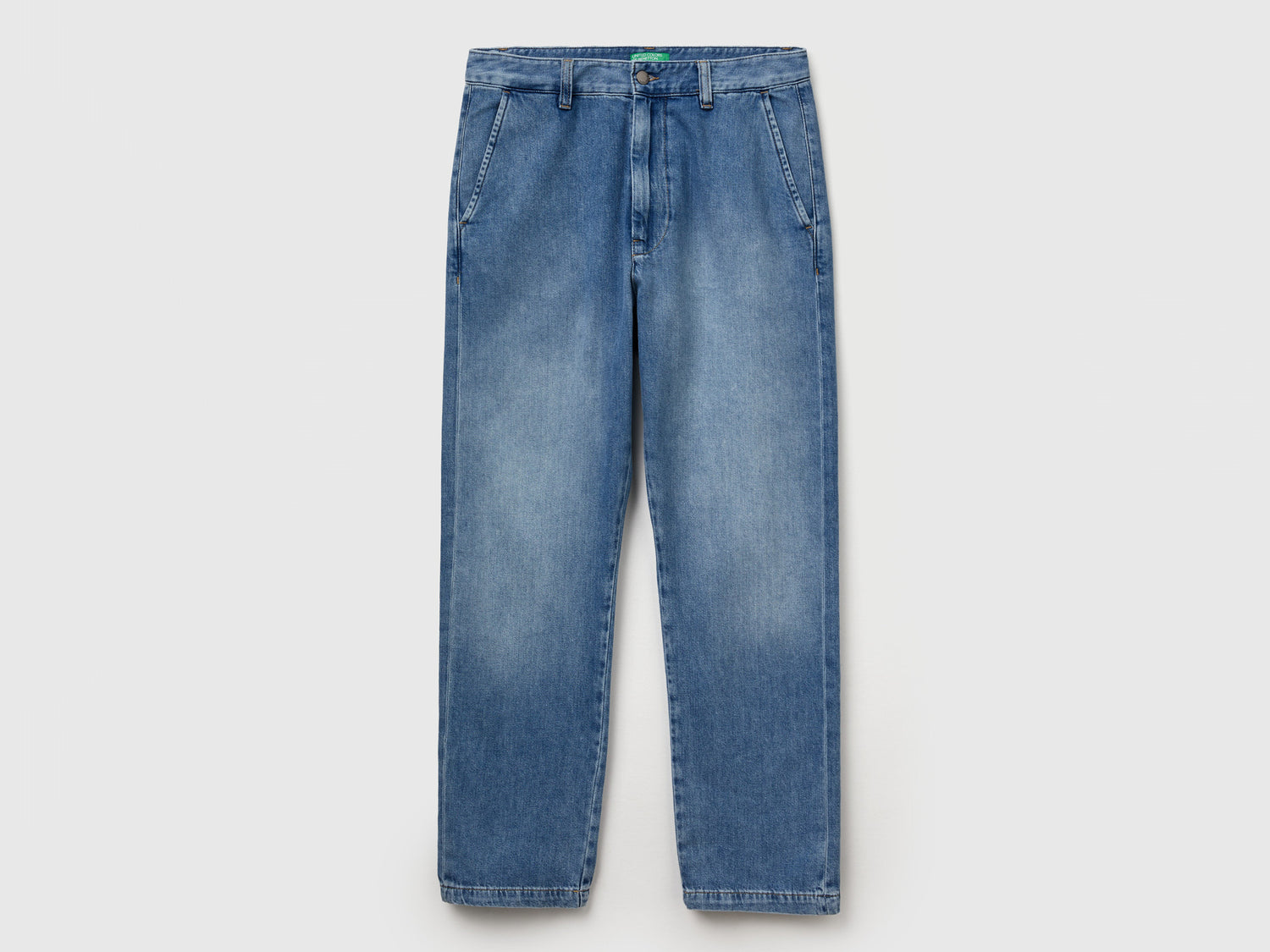 Chino di jeans straight fit da uomo azzurro | Benetton Outlet