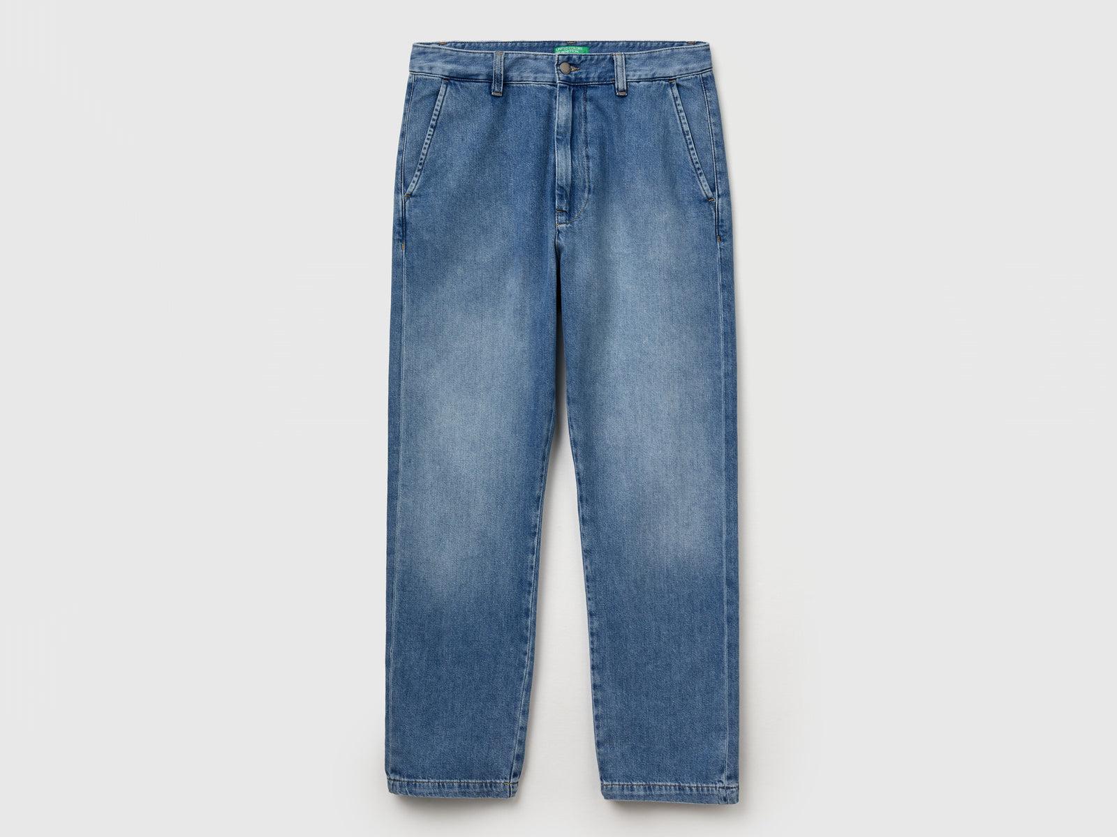 Chino di jeans straight fit da uomo azzurro | Benetton Outlet
