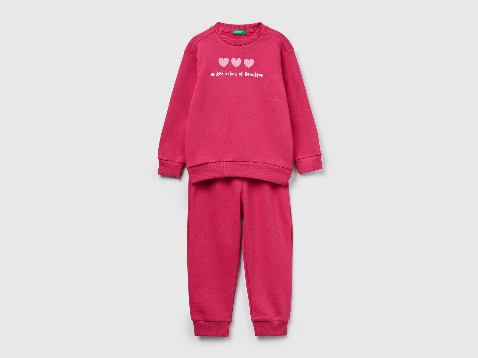 Tuta in felpa con logo da bimbo ciclamino | Benetton Outlet