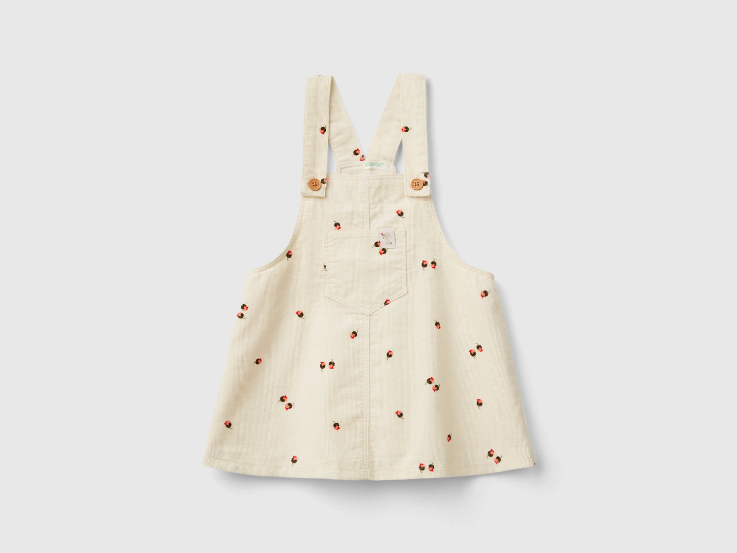Gonna salopette in velluto da neonato bianco panna | Benetton Outlet