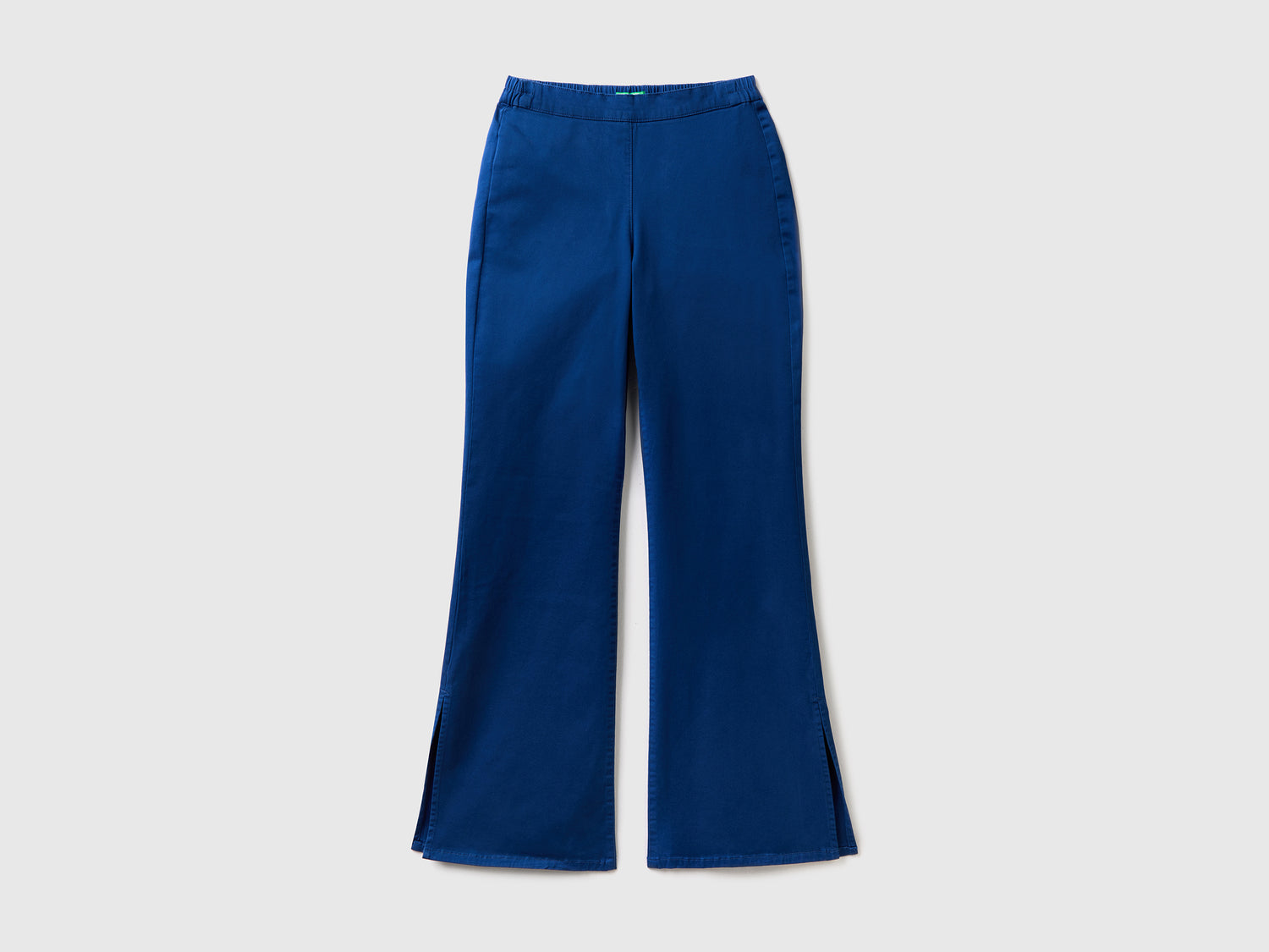 Pantaloni a zampa con spacchi da donna blu scuro | Benetton Outlet