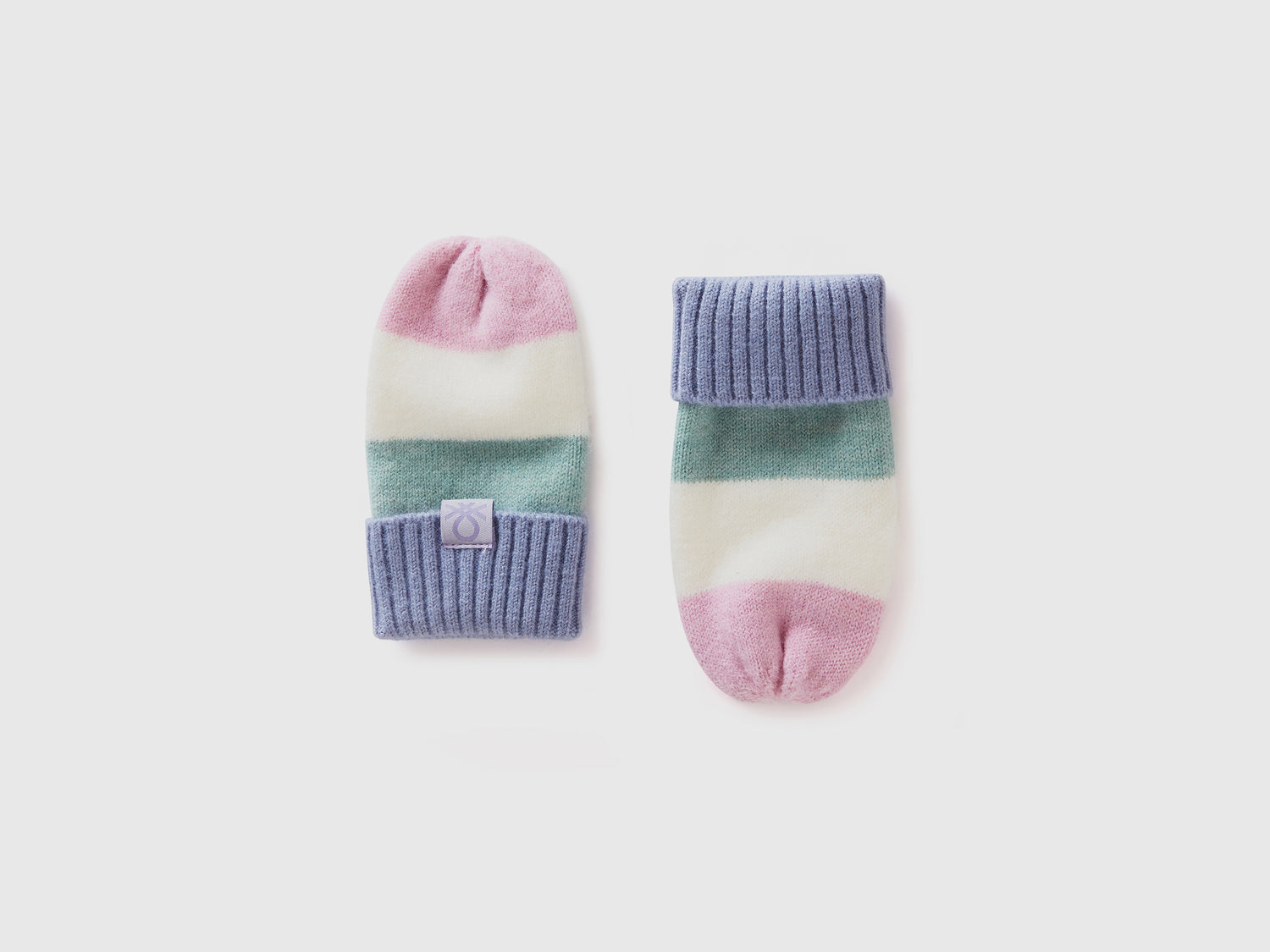 Muffole a righe da bimbo celeste | Benetton Outlet