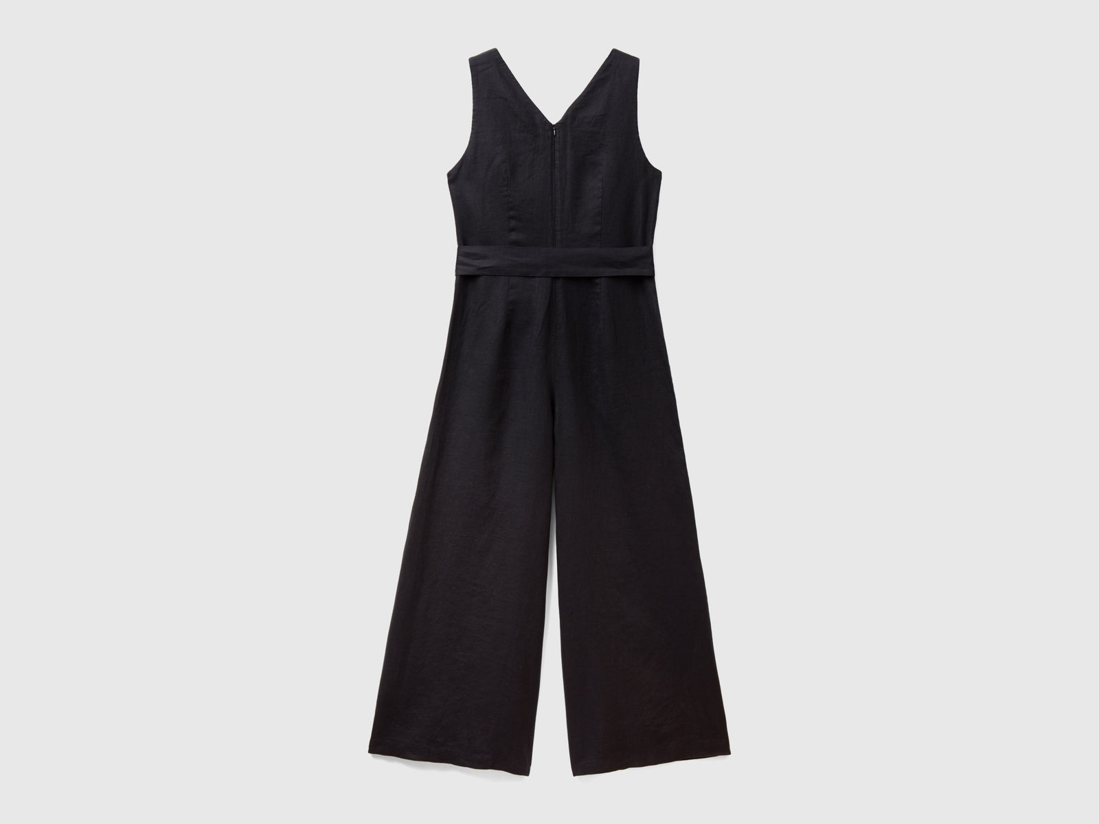 Tuta in puro lino da donna nero 2 | Benetton Outlet